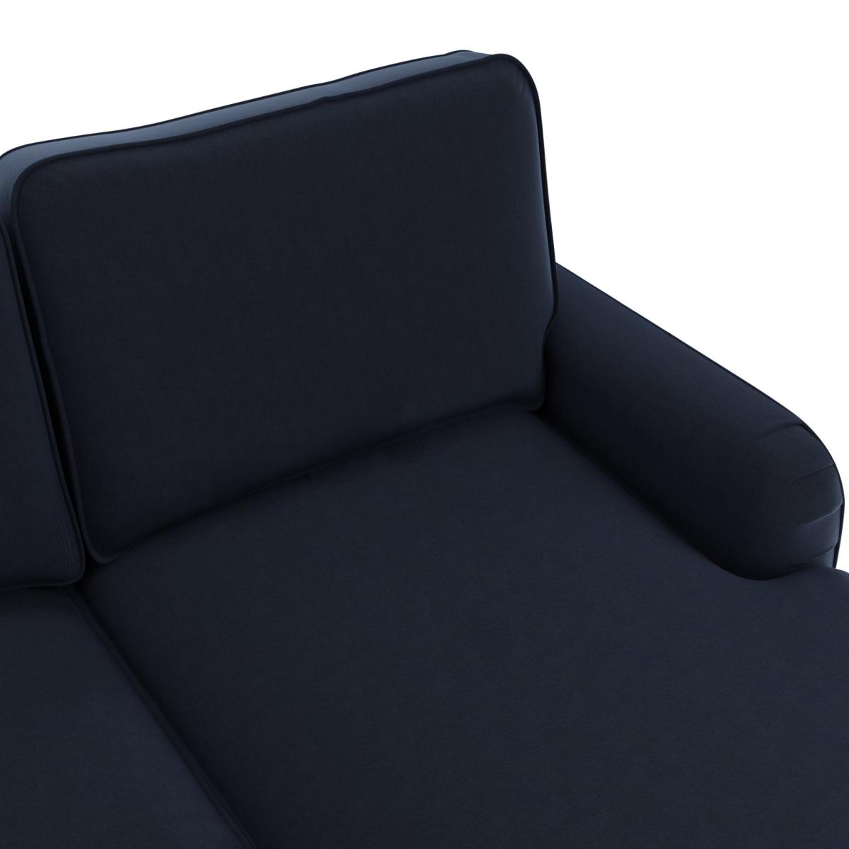 Beatrice Matte Velvet Right Hand Corner Chaise Navy Blue – image 5
