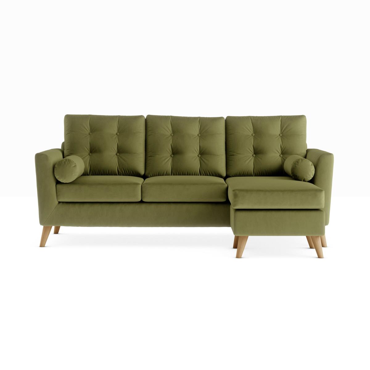 Lewes Luxury Velvet Large Corner Chaise Luxury Velvet Olive – image 3
