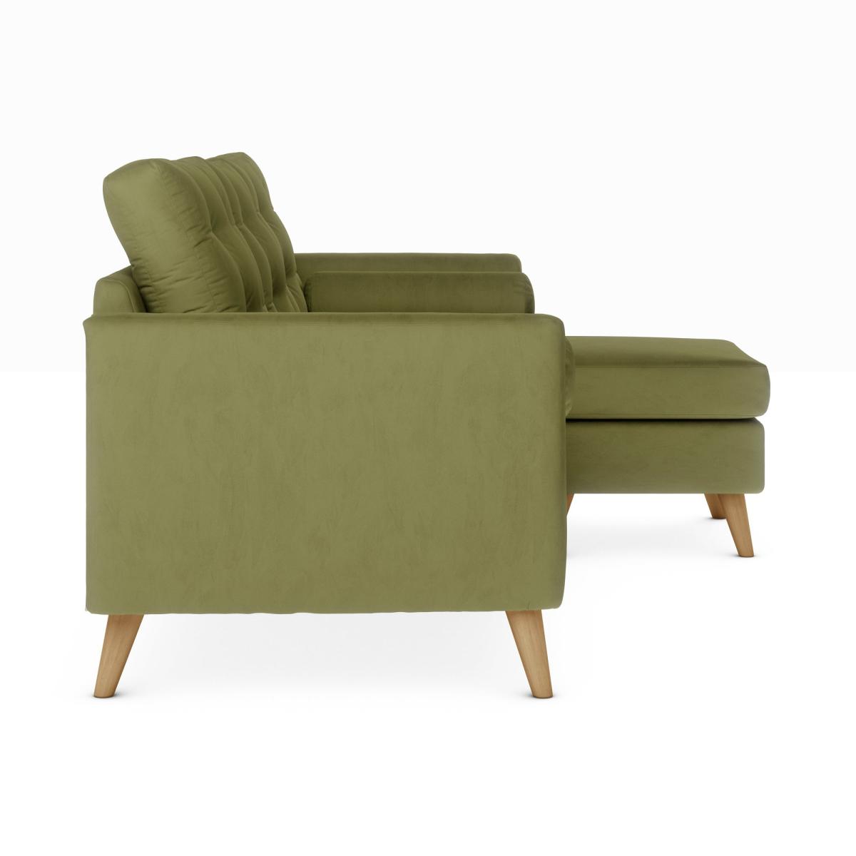 Lewes Luxury Velvet Large Corner Chaise Luxury Velvet Olive – image 4