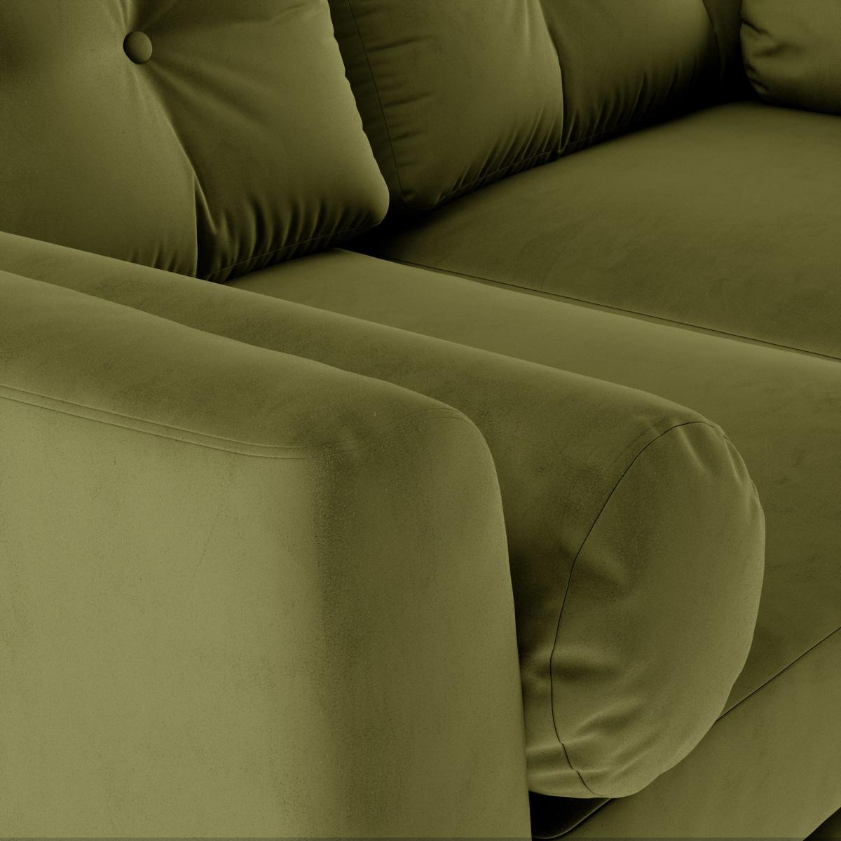 Lewes Luxury Velvet Large Corner Chaise Luxury Velvet Olive – image 8