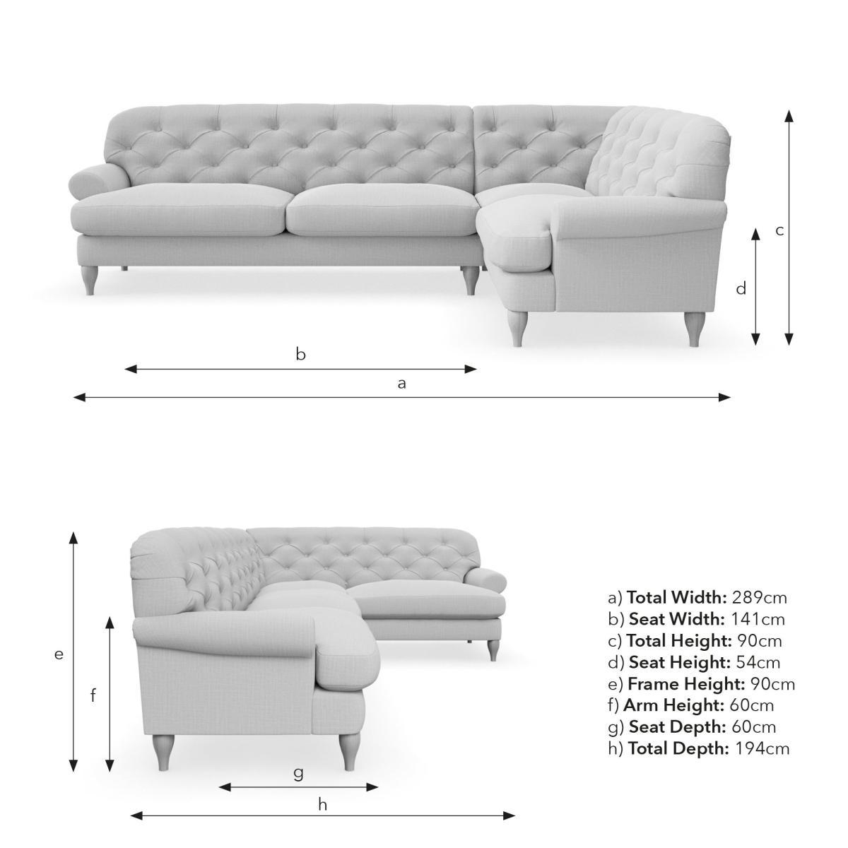 Canterbury Textured Weave Right Hand Corner Sofa Textured Weave Graphite – image 10
