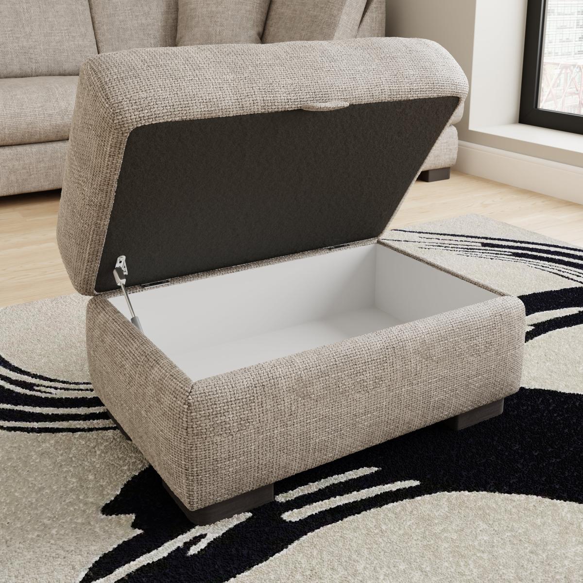 Carson Chunky Chenille Right Hand Facing U-Shaped Sofa with Detachable Footstool Chunky Chenille Mushroom – image 3