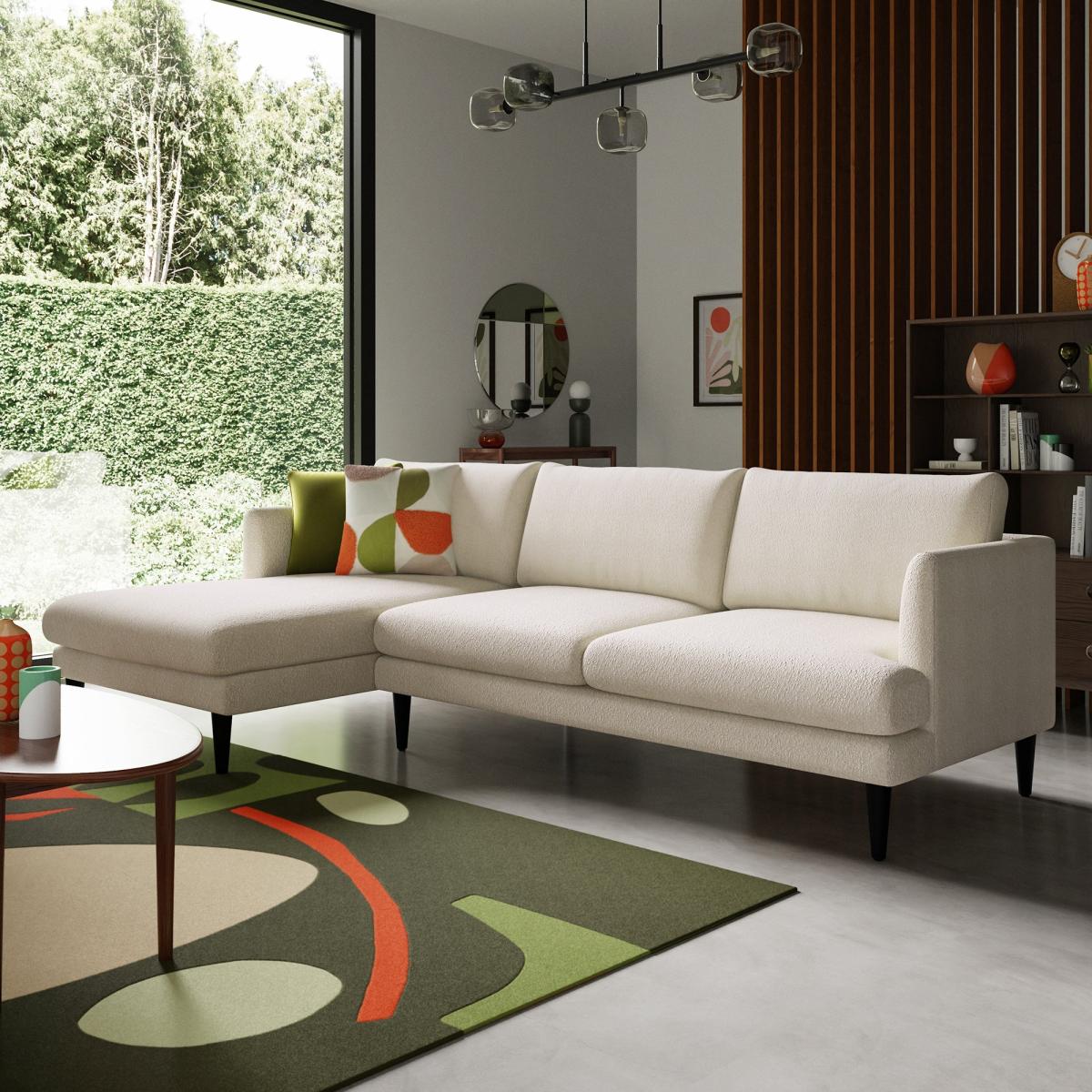 Reuben Tonal Boucle Left Hand Corner Sofa Tonal Boucle Natural – image 1