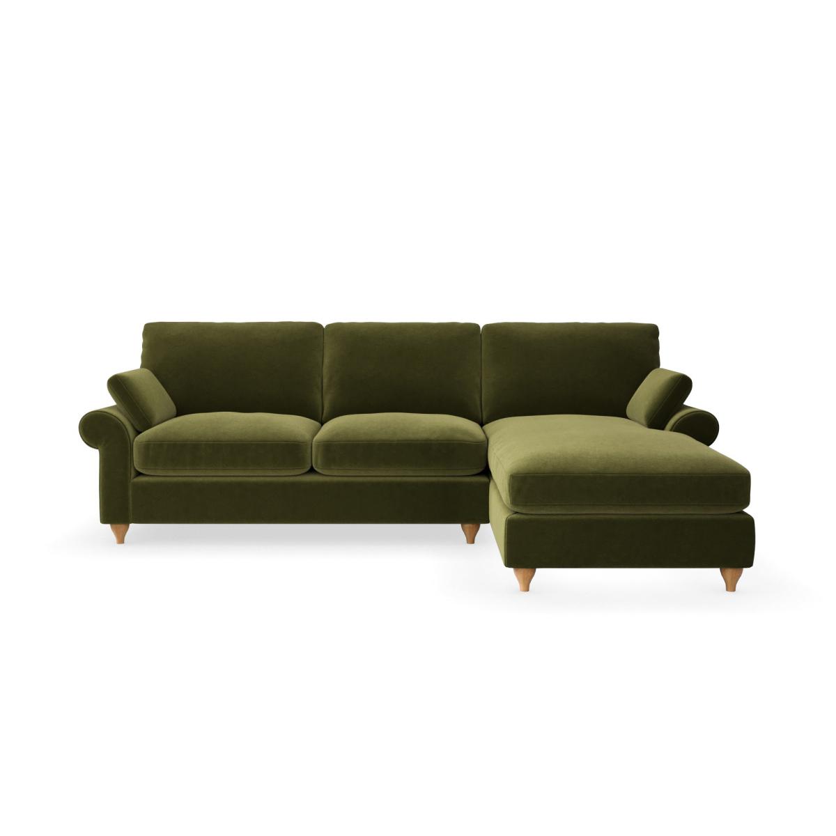 Salisbury Luxury Velvet Right Hand Corner Sofa Luxury Velvet Olive – image 3