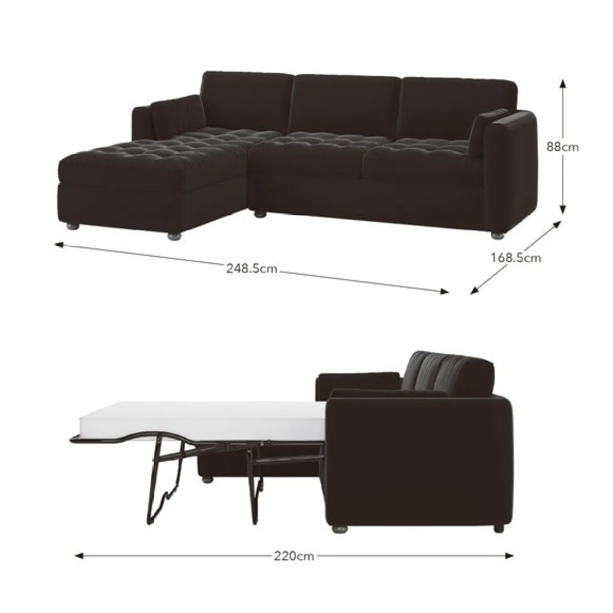 Zoe II Velvet Corner Storage Sofa Bed – image 10