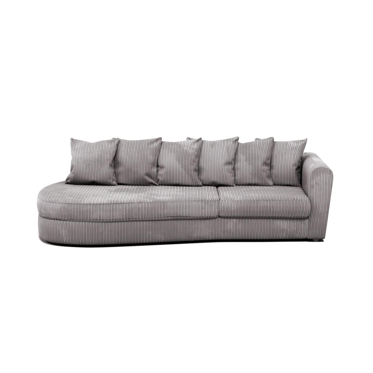 Blake Curved Arm Scatter Back Jumbo Cord Corner Chaise Soft Texture Grey – image 8