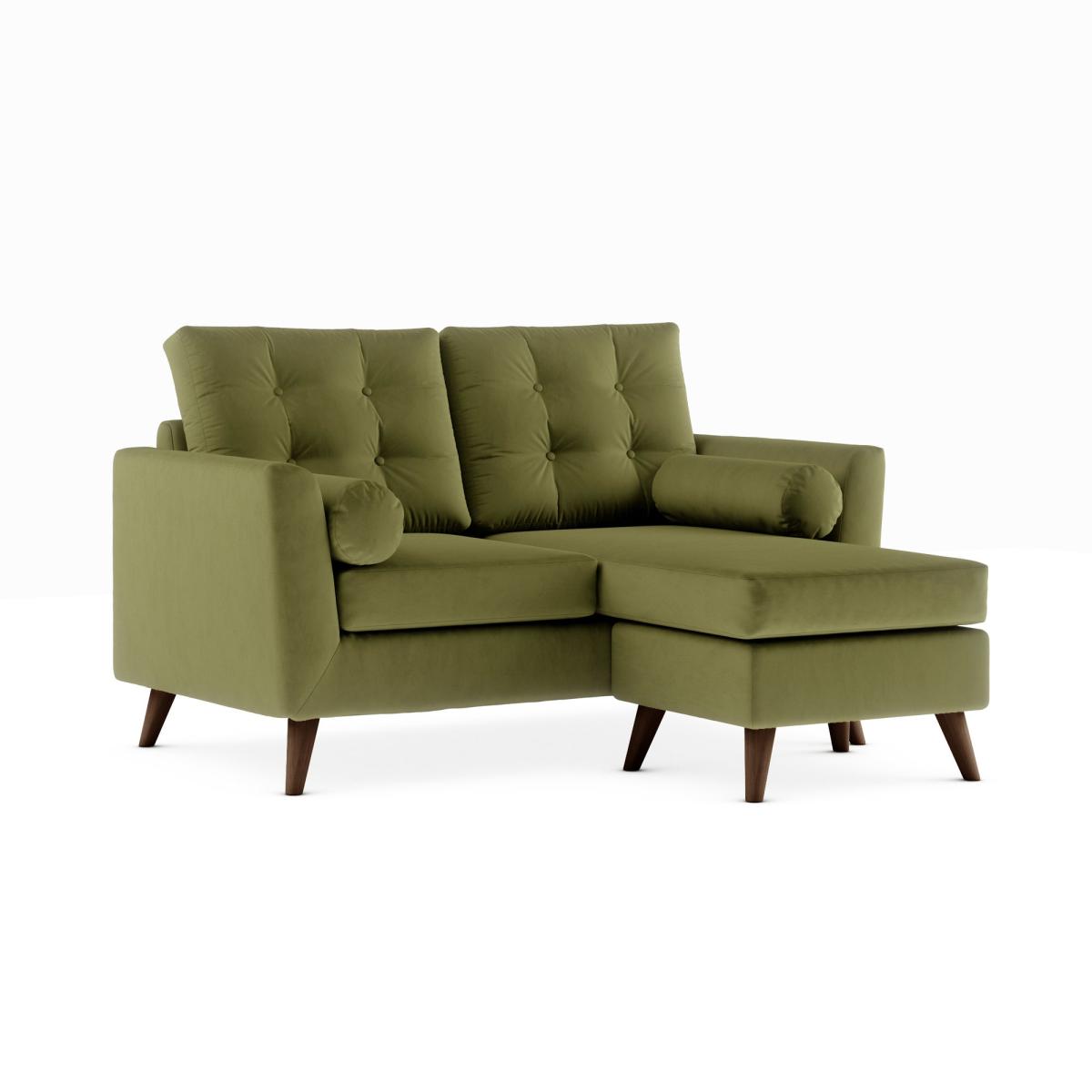 Lewes Luxury Velvet Compact Corner Chaise Luxury Velvet Olive – image 2