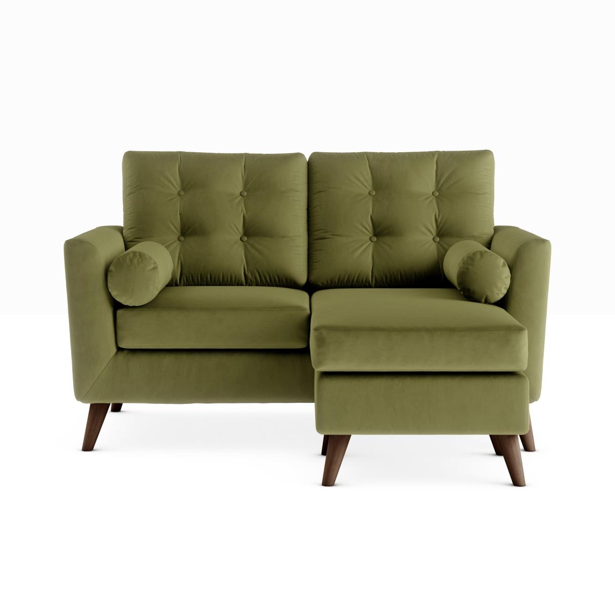 Lewes Luxury Velvet Compact Corner Chaise Luxury Velvet Olive – image 3