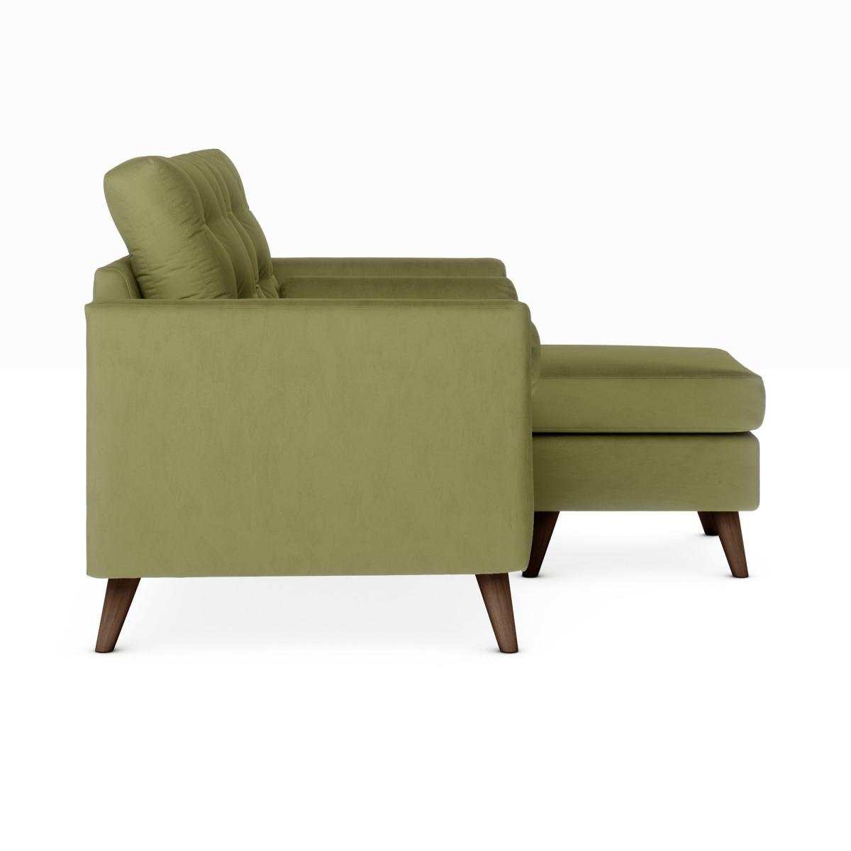 Lewes Luxury Velvet Compact Corner Chaise Luxury Velvet Olive – image 4