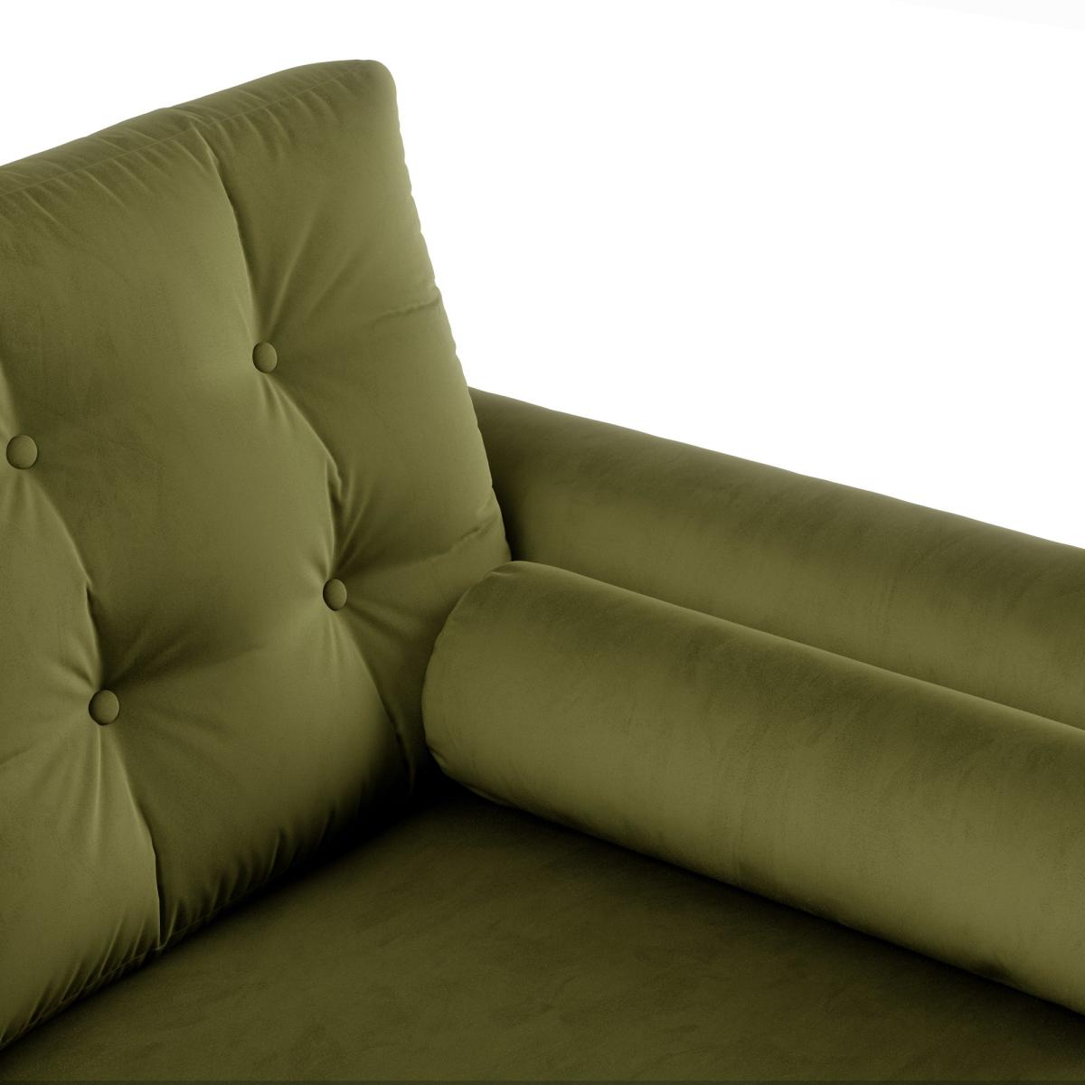 Lewes Luxury Velvet Compact Corner Chaise Luxury Velvet Olive – image 6