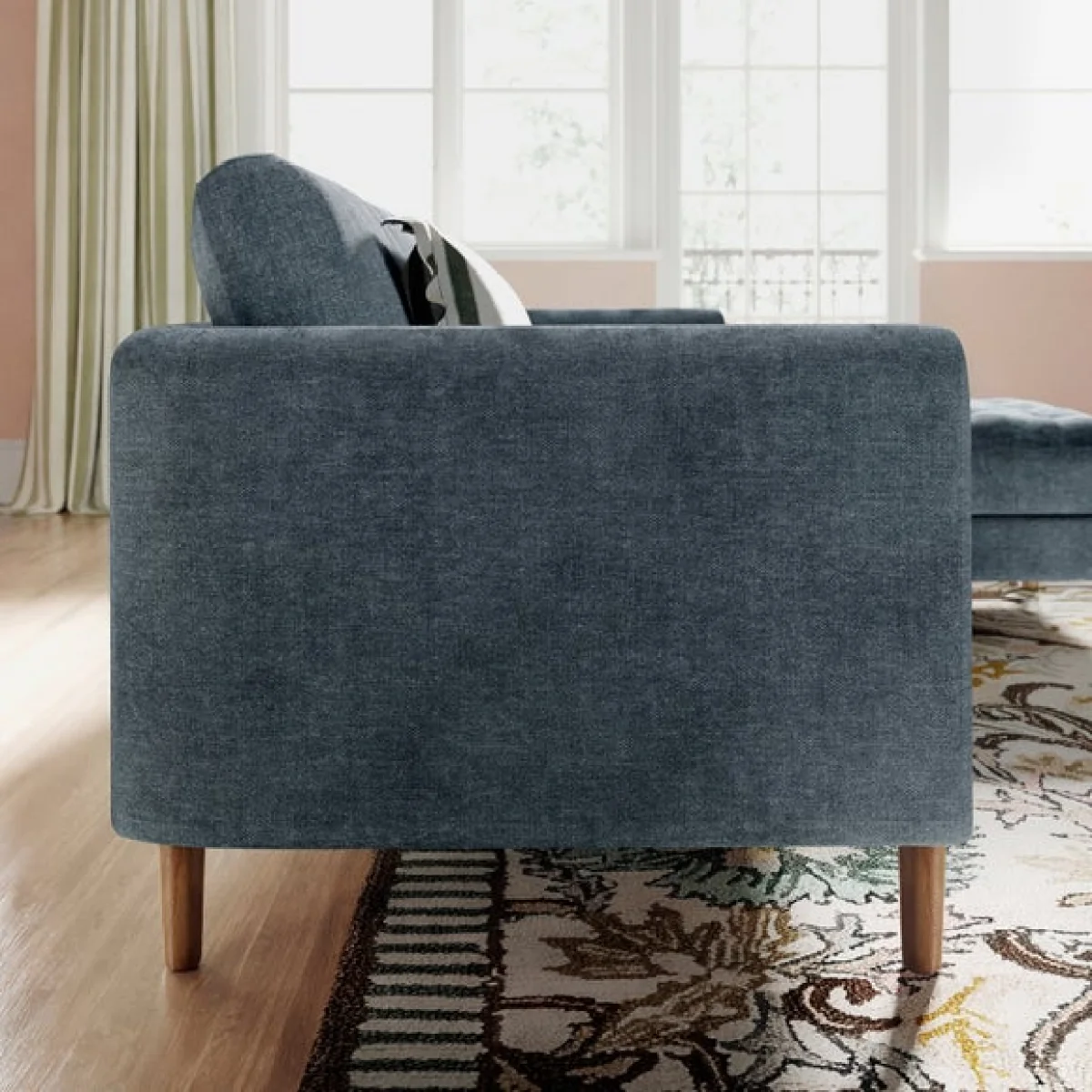 Max Soft Tonal Chenille Corner Chaise Sofa – image 3
