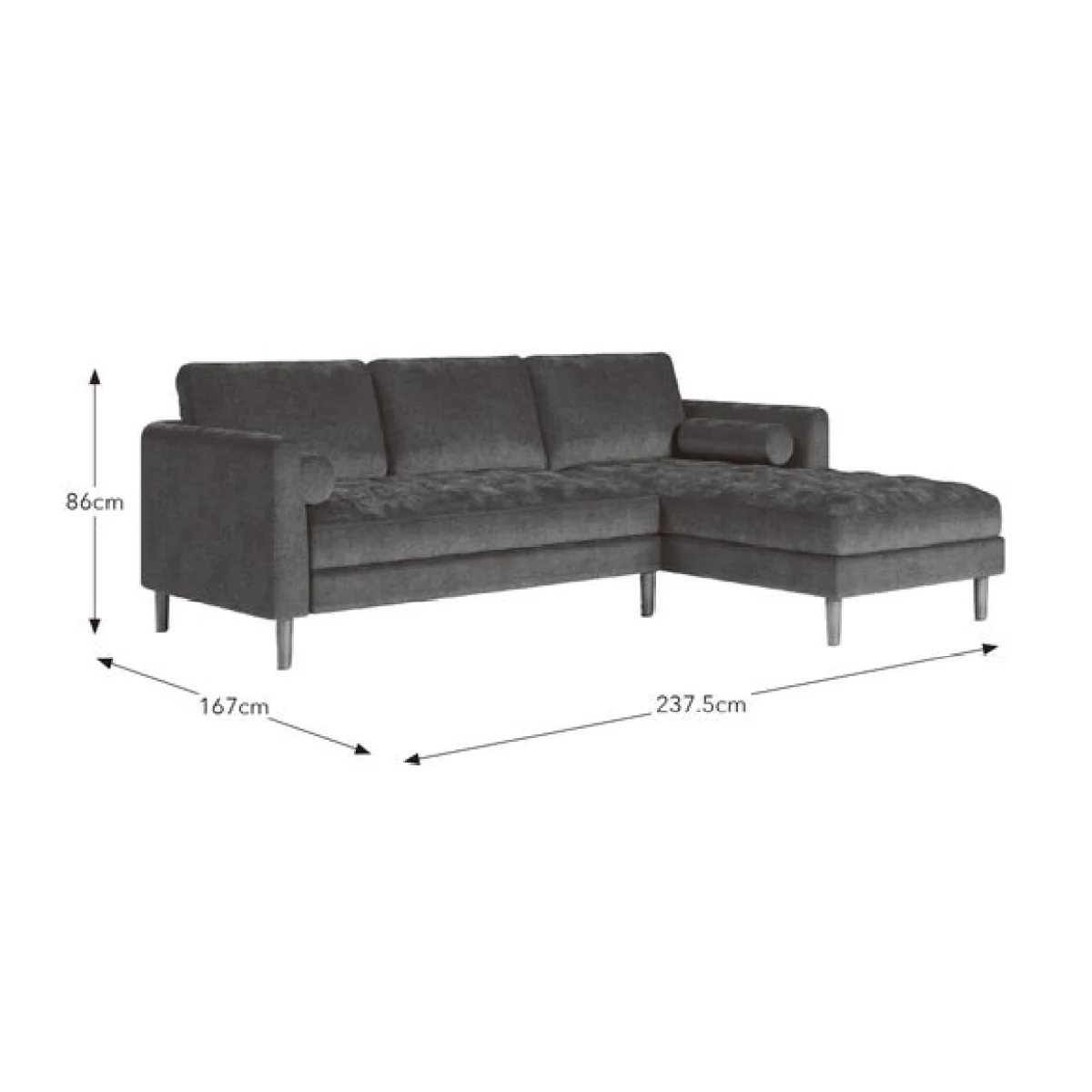 Max Soft Tonal Chenille Corner Chaise Sofa – image 6
