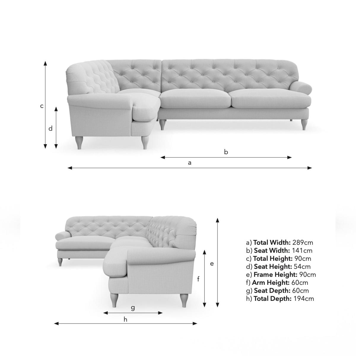 Canterbury Corner Sofa Tonal Weave Charcoal – image 9