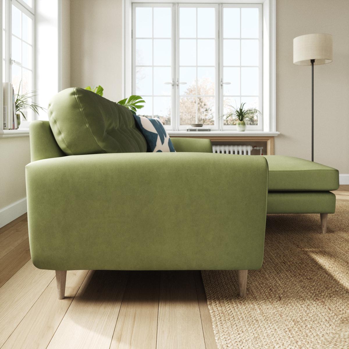Sven Opulent Velvet Reversible Corner Chaise Sofa Dark Olive – image 2