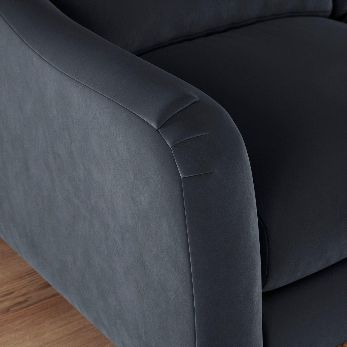 Hattie Matte Plush Velvet Corner Sofa Matte Plush Velvet Denim – image 5