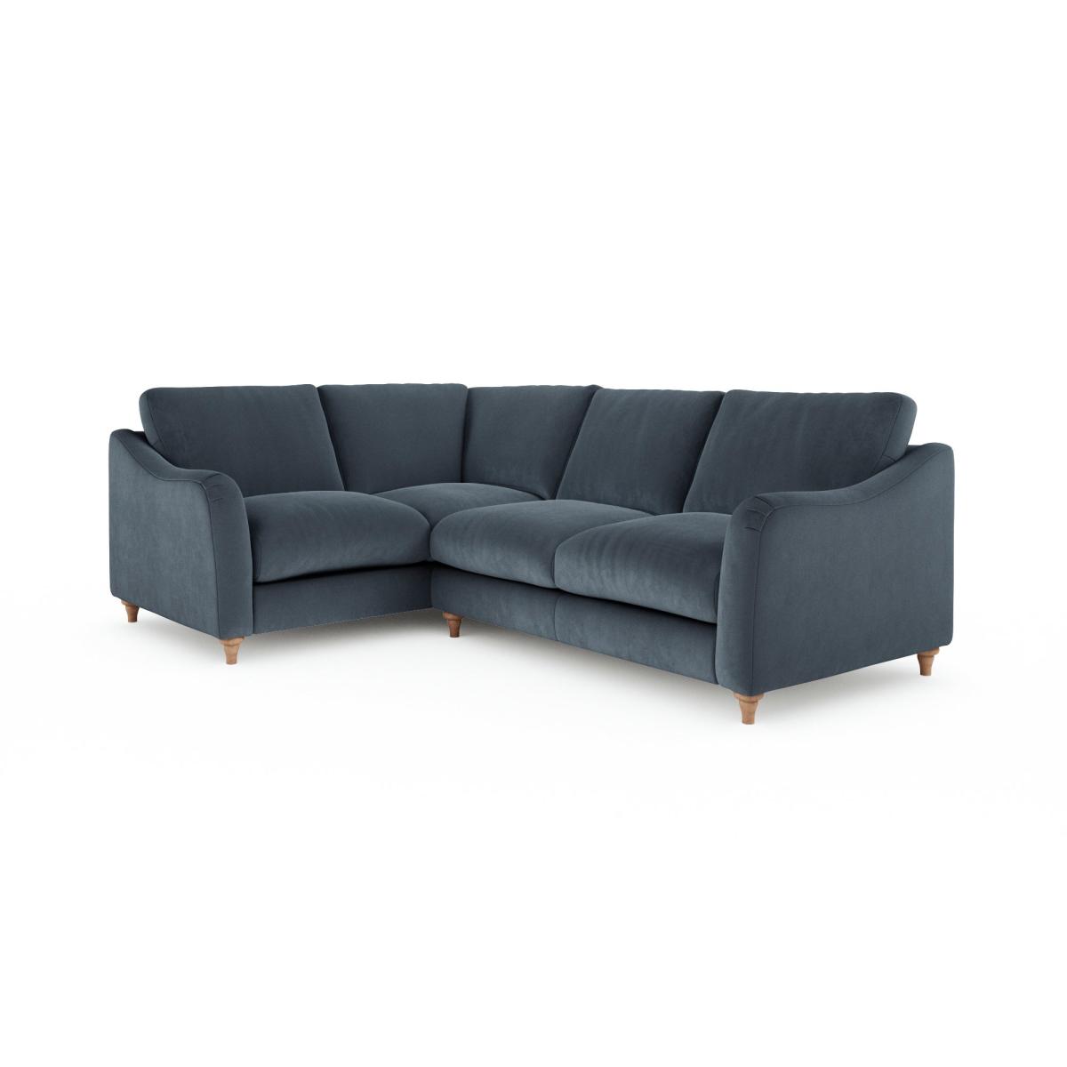 Hattie Matte Plush Velvet Corner Sofa Matte Plush Velvet Denim – image 6