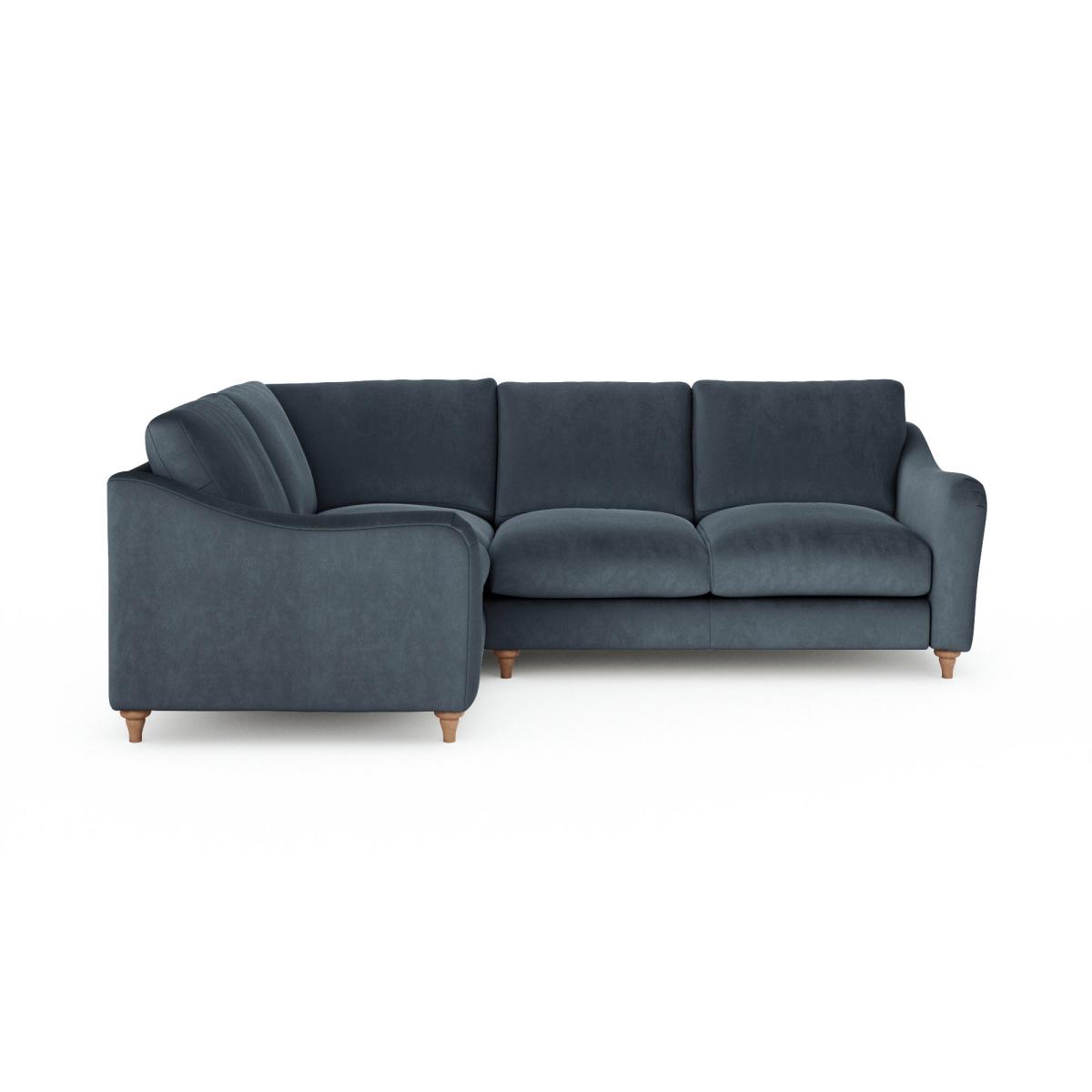 Hattie Matte Plush Velvet Corner Sofa Matte Plush Velvet Denim – image 7