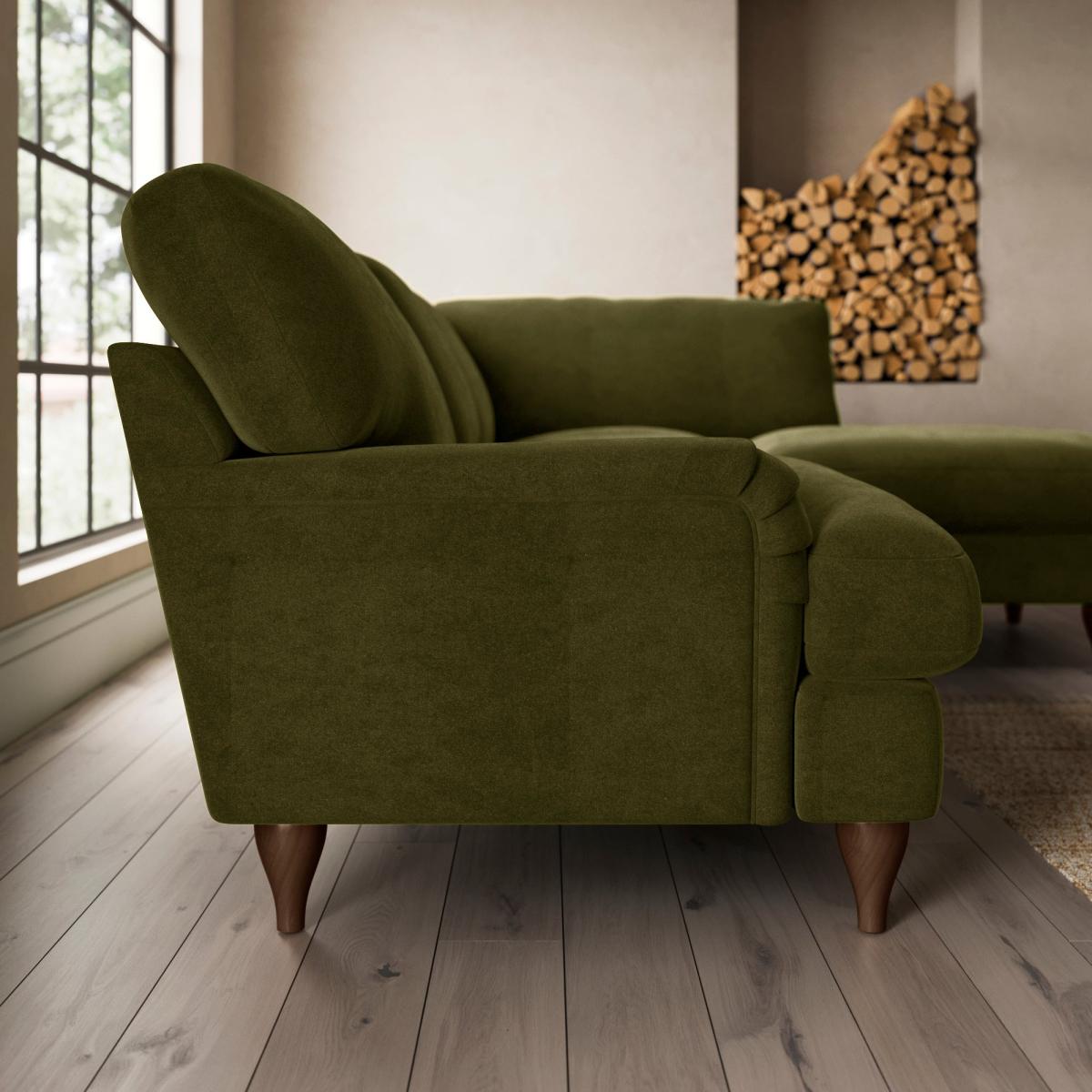 Darwin Corner Chaise Sofa Luxury Velvet Olive – image 3