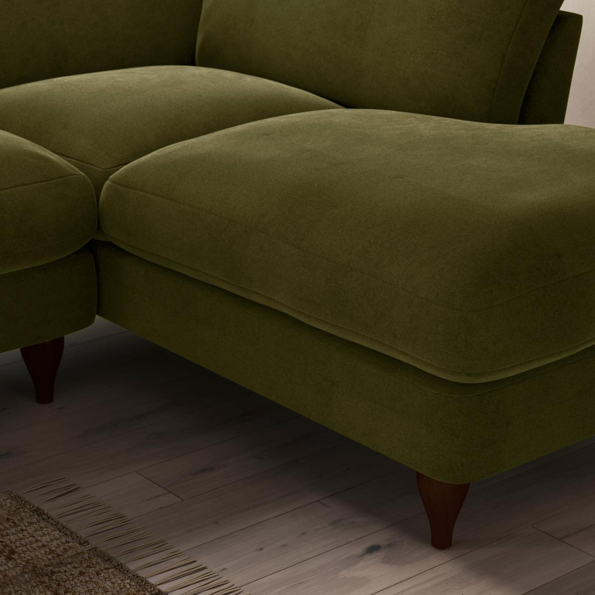 Darwin Corner Chaise Sofa Luxury Velvet Olive – image 5