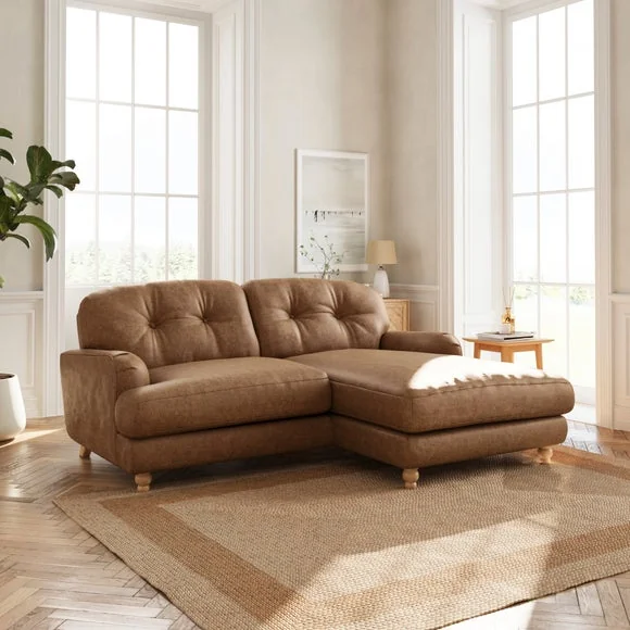 Martha Corner Chaise Arizona Faux Leather Sofa – image 1