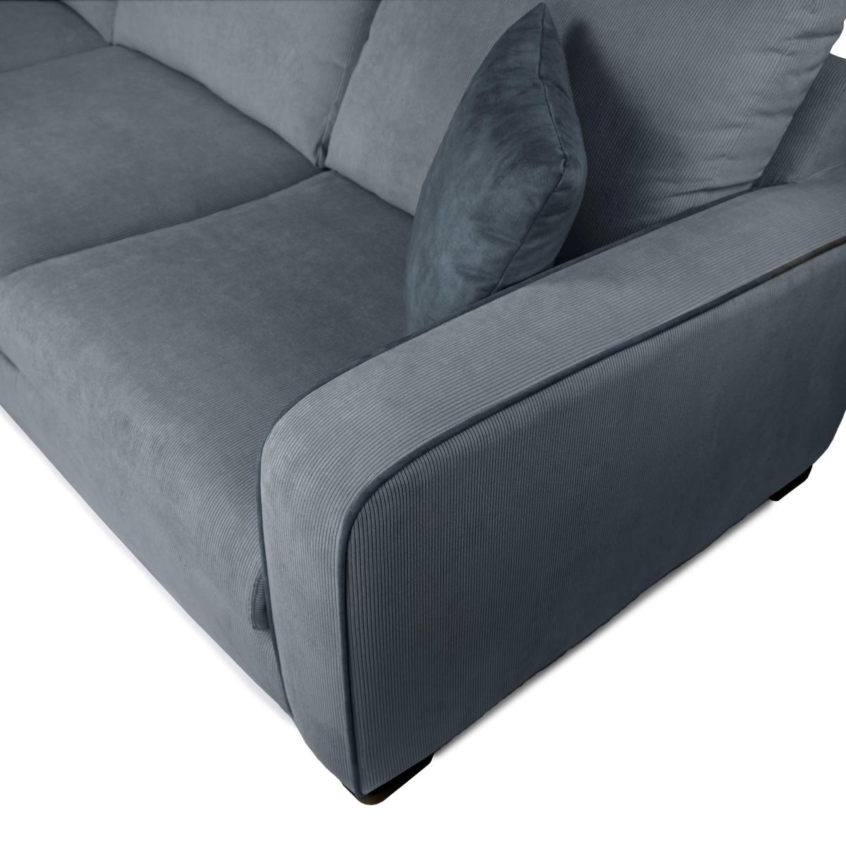 Carson Corduroy Left Hand Corner Sofa Blue – image 5