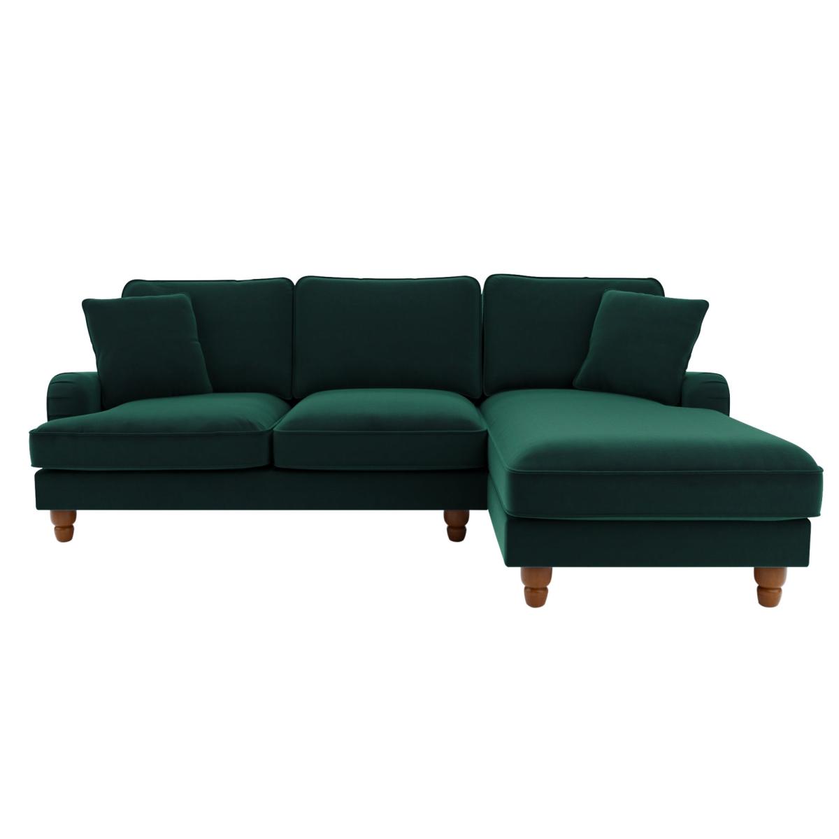 Beatrice Matte Velvet Right Hand Corner Sofa Green – image 2