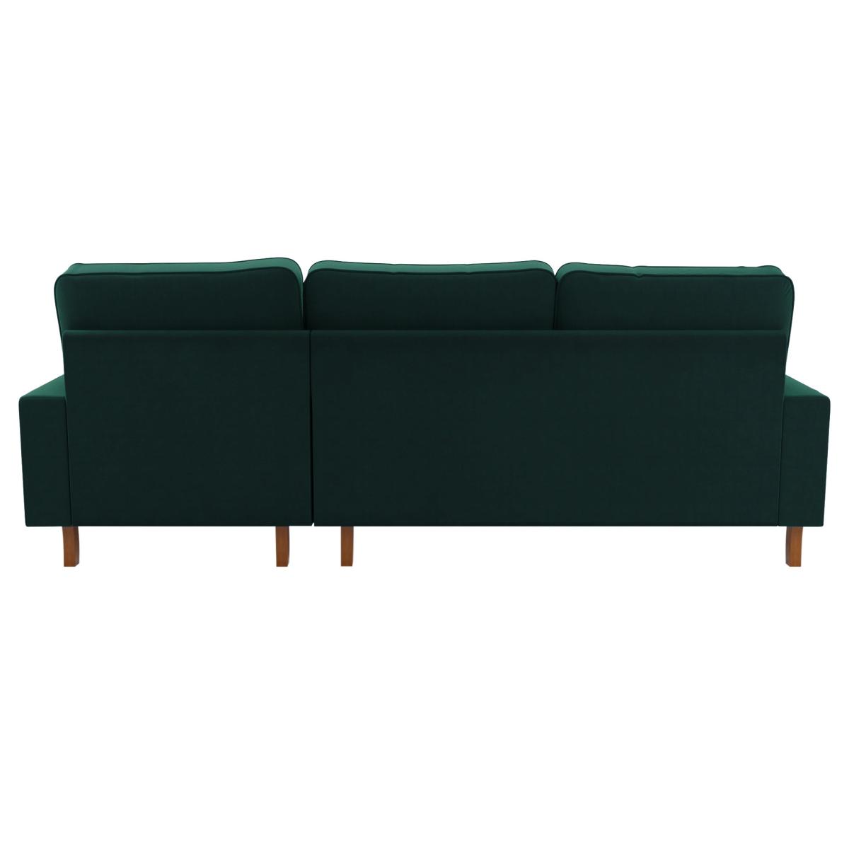 Beatrice Matte Velvet Right Hand Corner Sofa Green – image 4