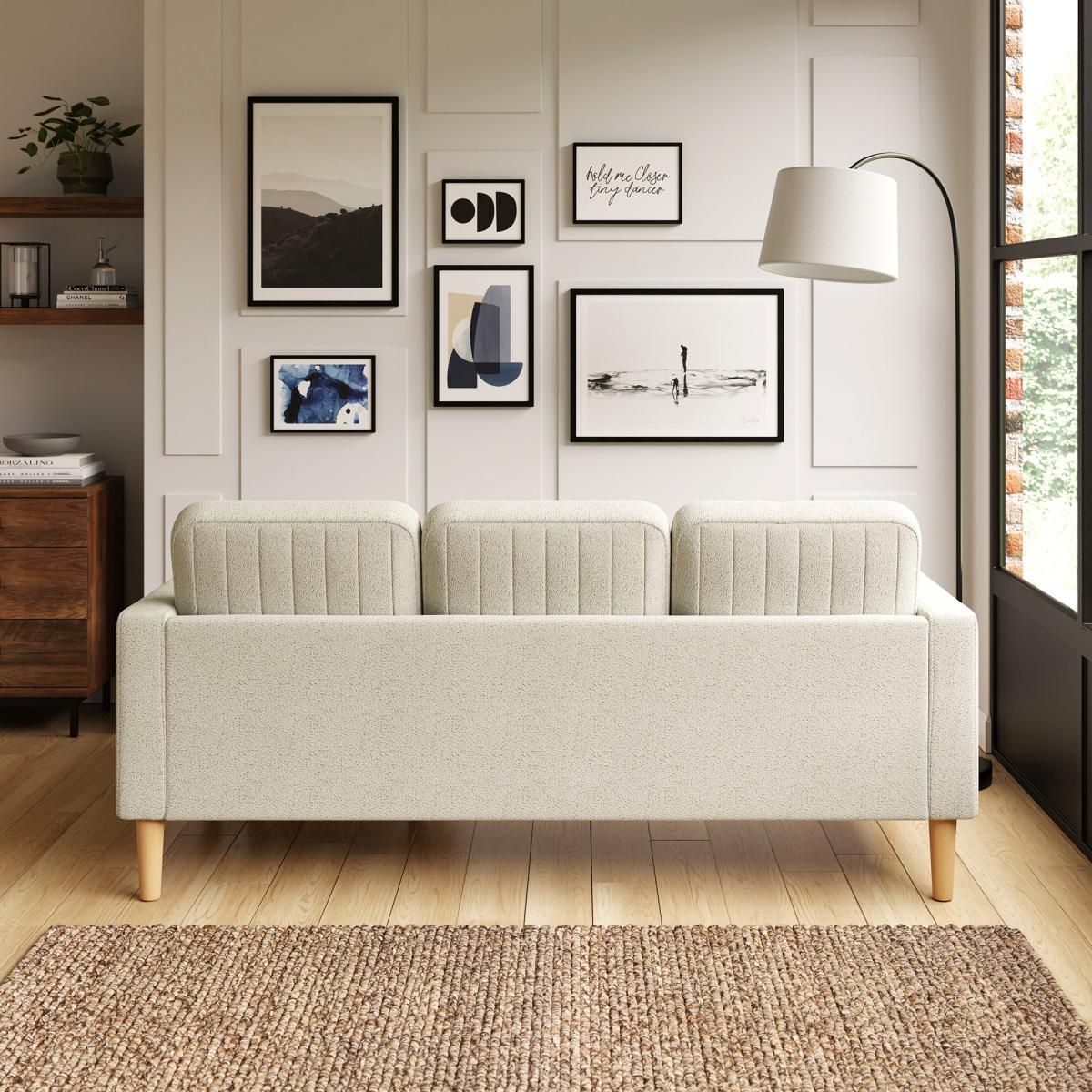 Jacob Pleated Cosy Chenille Compact Corner Chaise Jacob Chenille Ivory – image 3