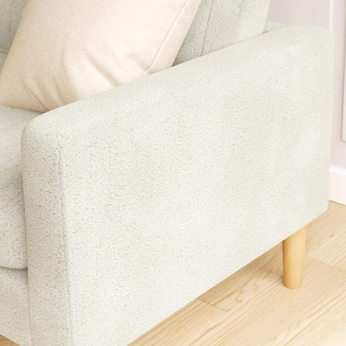 Jacob Pleated Cosy Chenille Compact Corner Chaise Jacob Chenille Ivory – image 4