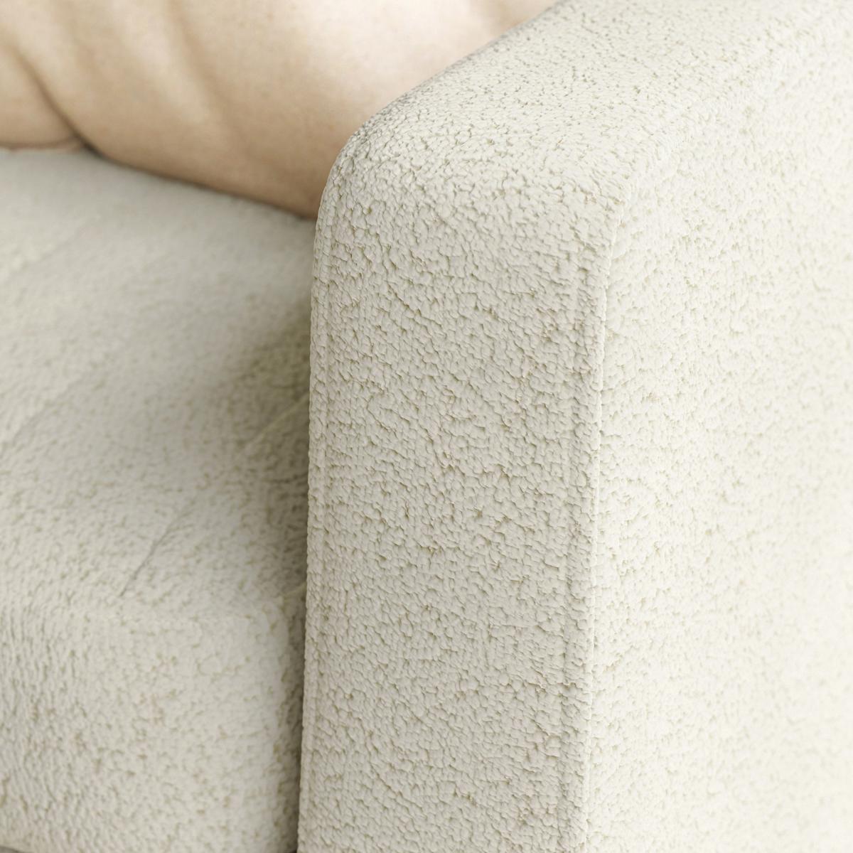 Jacob Pleated Cosy Chenille Compact Corner Chaise Jacob Chenille Ivory – image 5