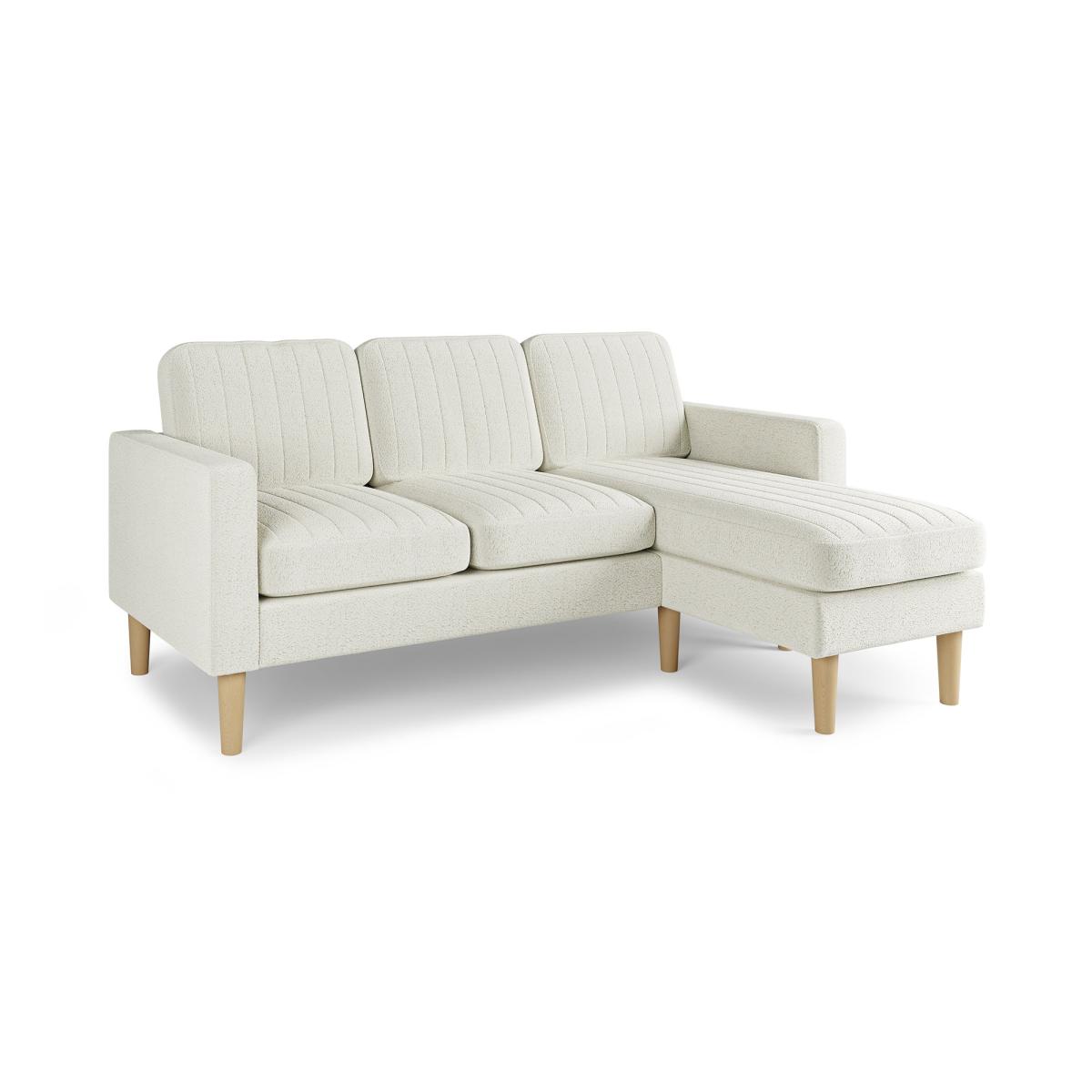 Jacob Pleated Cosy Chenille Compact Corner Chaise Jacob Chenille Ivory – image 7
