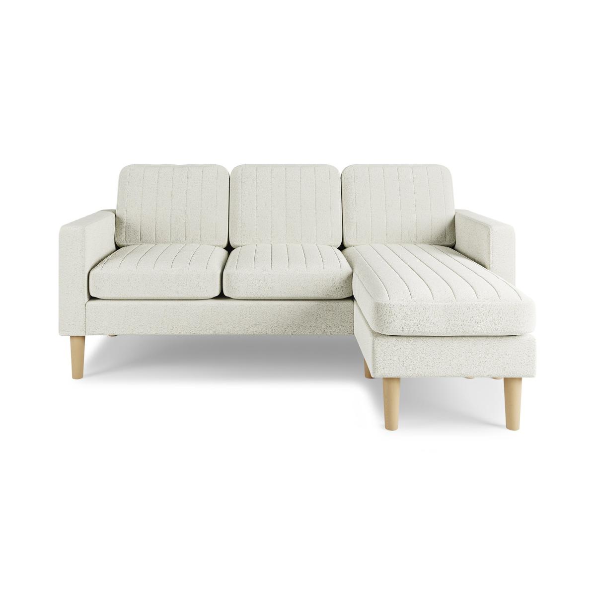 Jacob Pleated Cosy Chenille Compact Corner Chaise Jacob Chenille Ivory – image 8