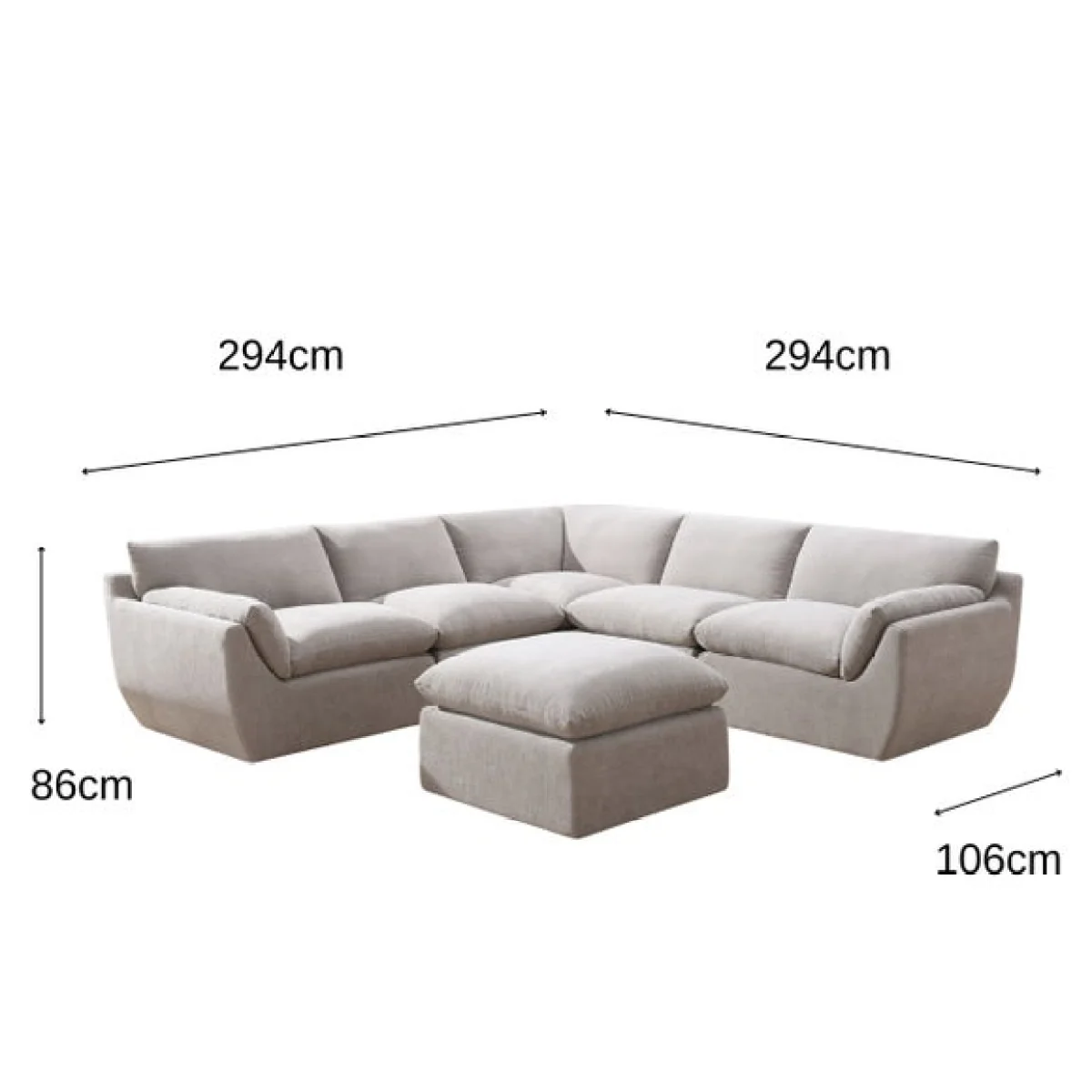 Falkirk 5 Seater Corner Sofa with Footstool – image 4
