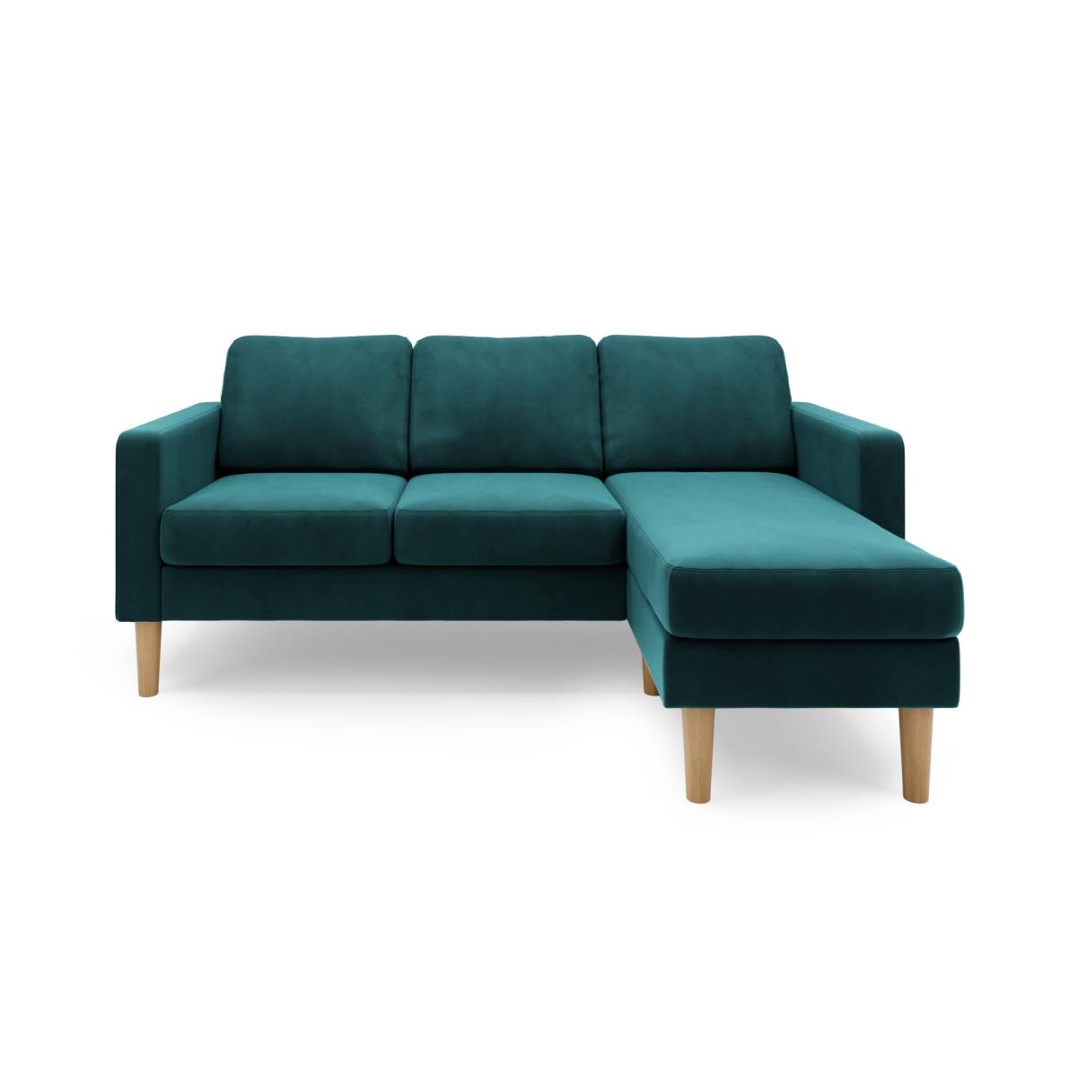 Jacob Velvet Small Corner Chaise Sofa Green – image 2