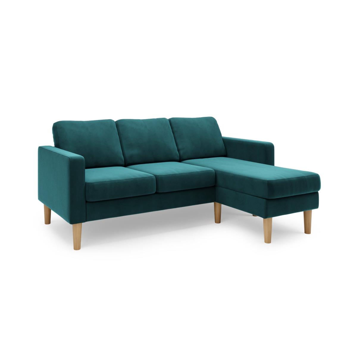 Jacob Velvet Small Corner Chaise Sofa Green – image 3