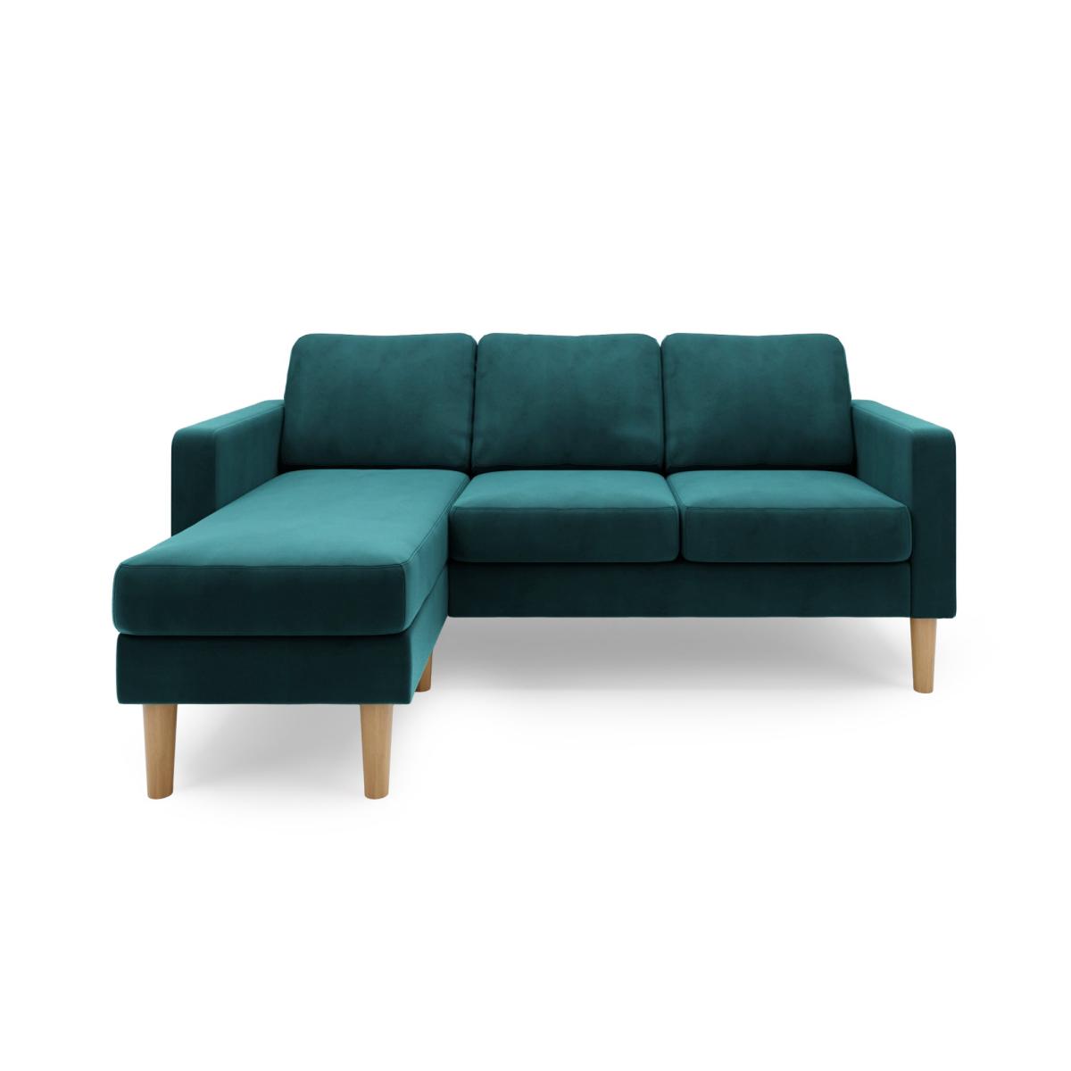 Jacob Velvet Small Corner Chaise Sofa Green – image 4