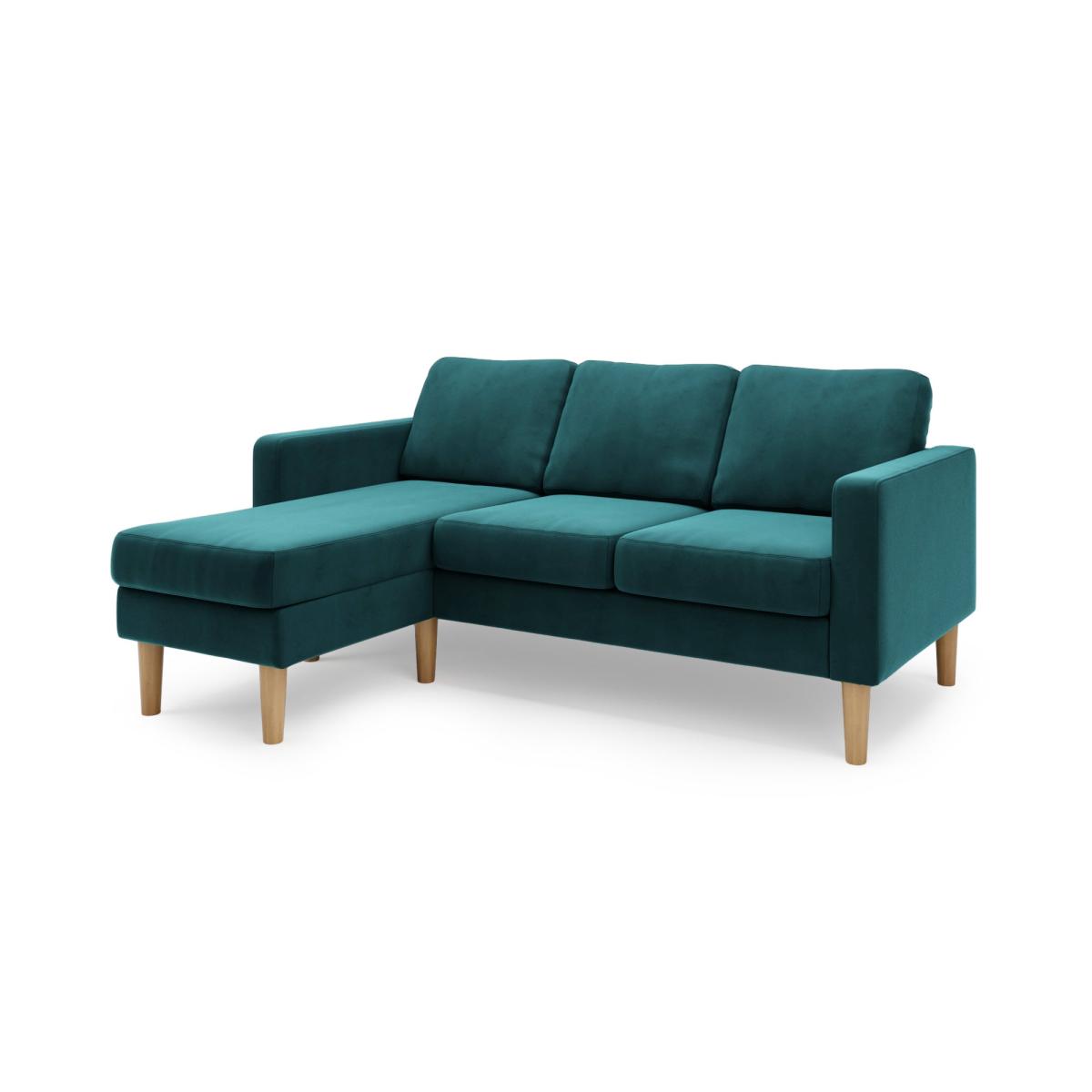 Jacob Velvet Small Corner Chaise Sofa Green – image 5