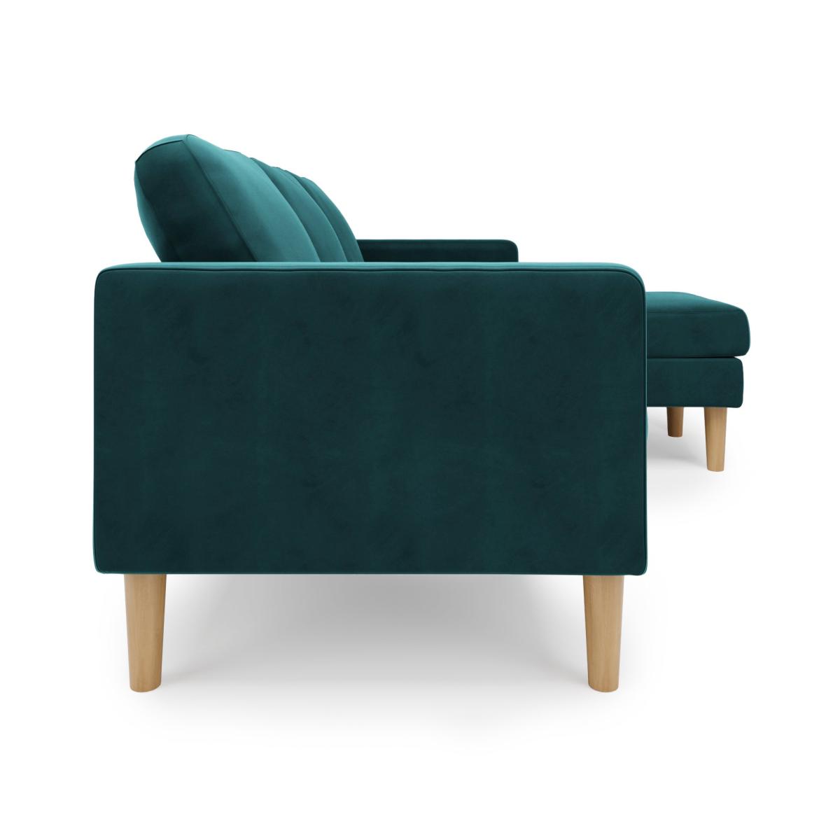 Jacob Velvet Small Corner Chaise Sofa Green – image 6