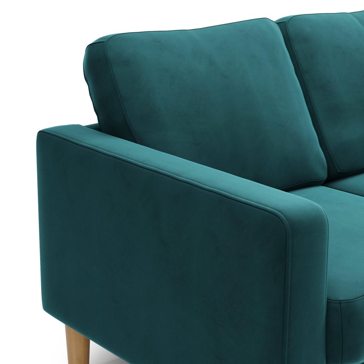 Jacob Velvet Small Corner Chaise Sofa Green – image 8
