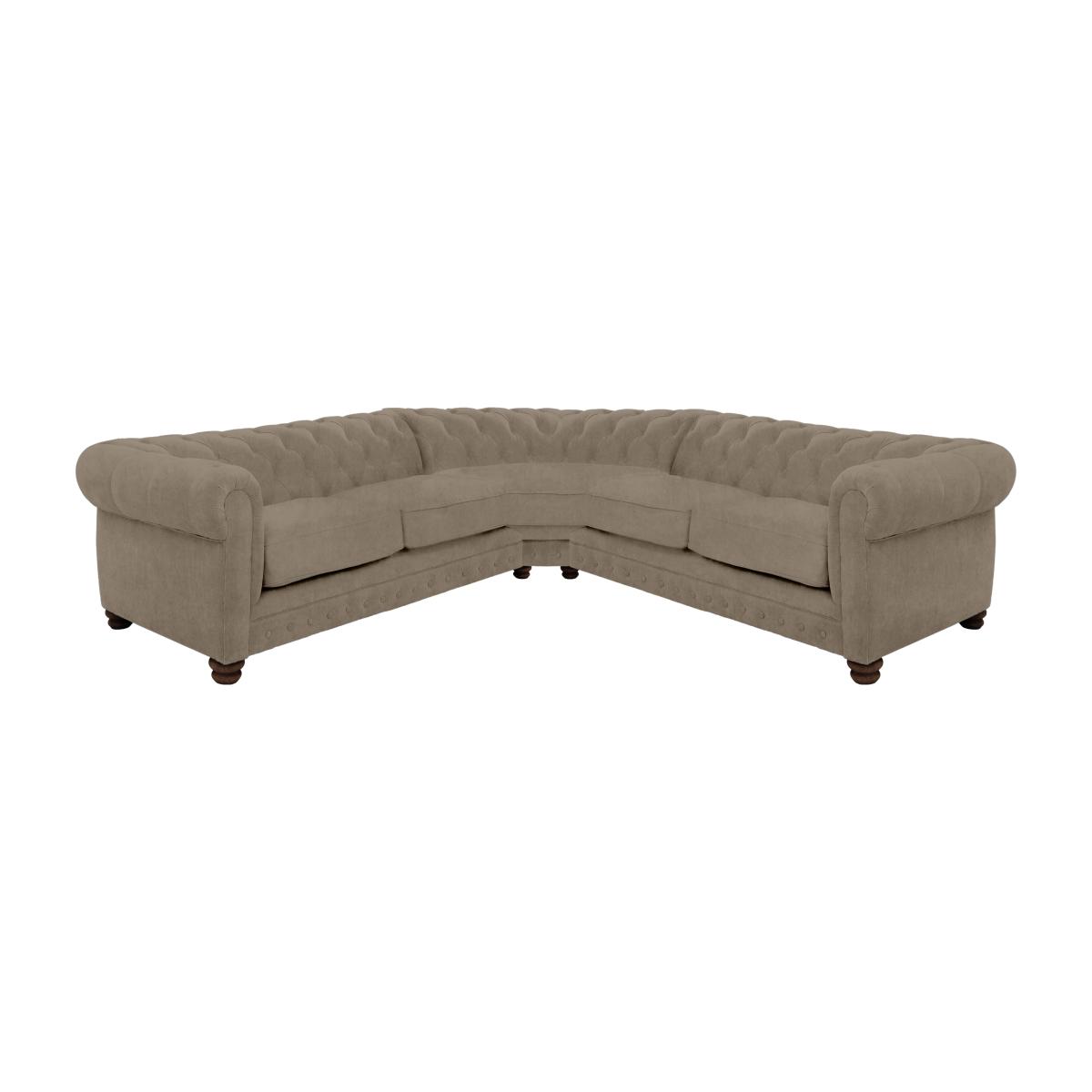 Alexander and James - Chesterfield Collection Hugo Large Fabric Corner Sofa - Mouse - Dark Feet