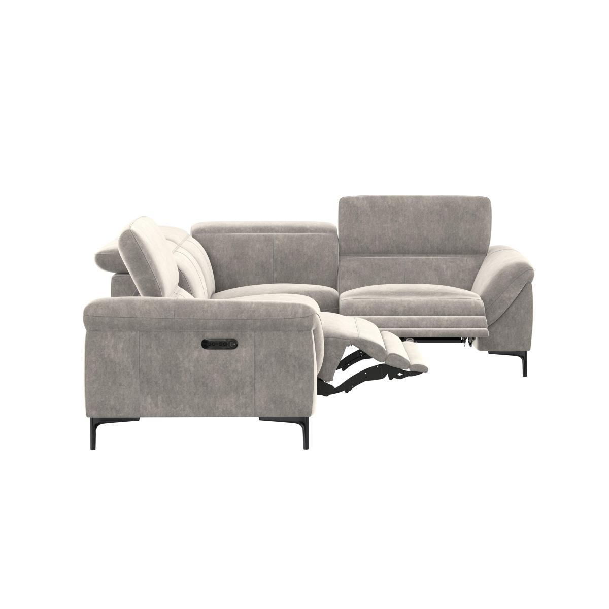 Galaxy Fabric Power Recliner Corner Sofa with Power Headrests - Blue- World of Leather – image 4