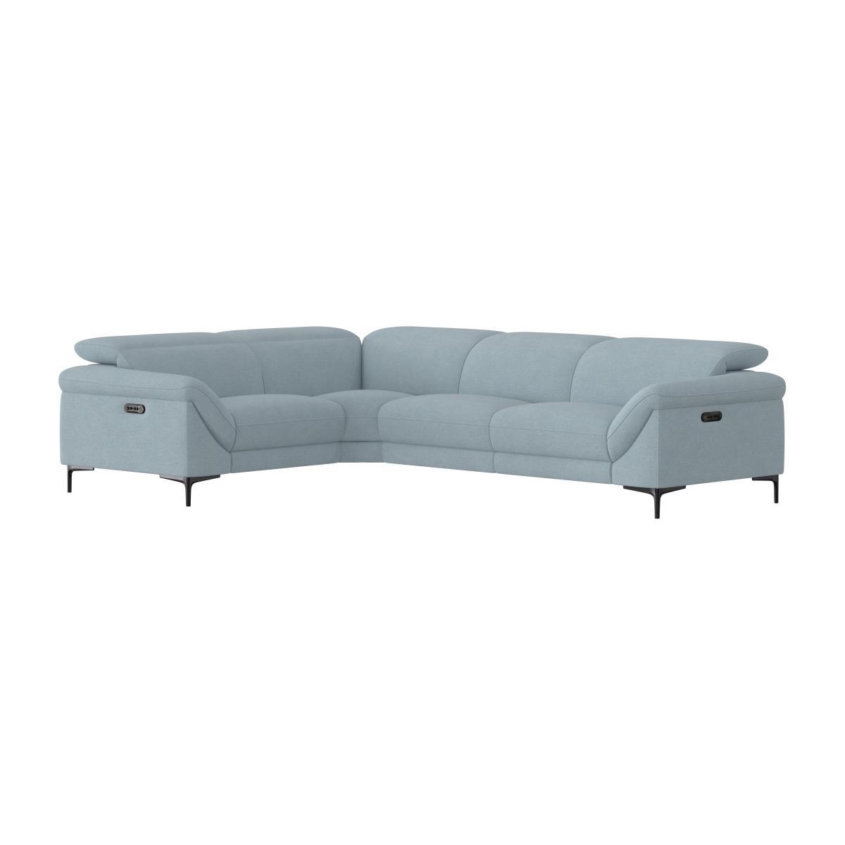 Galaxy Fabric Power Recliner Corner Sofa with Power Headrests - Blue- World of Leather – image 1