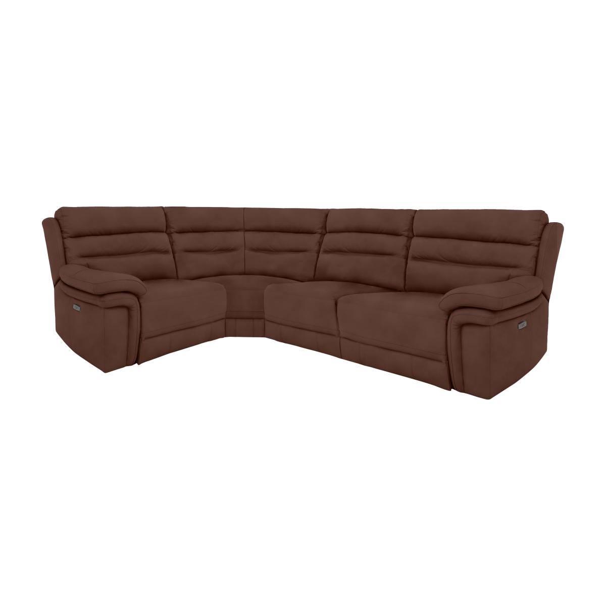 Berlin Small Reversible Leather Corner Sofa - Brown – image 1