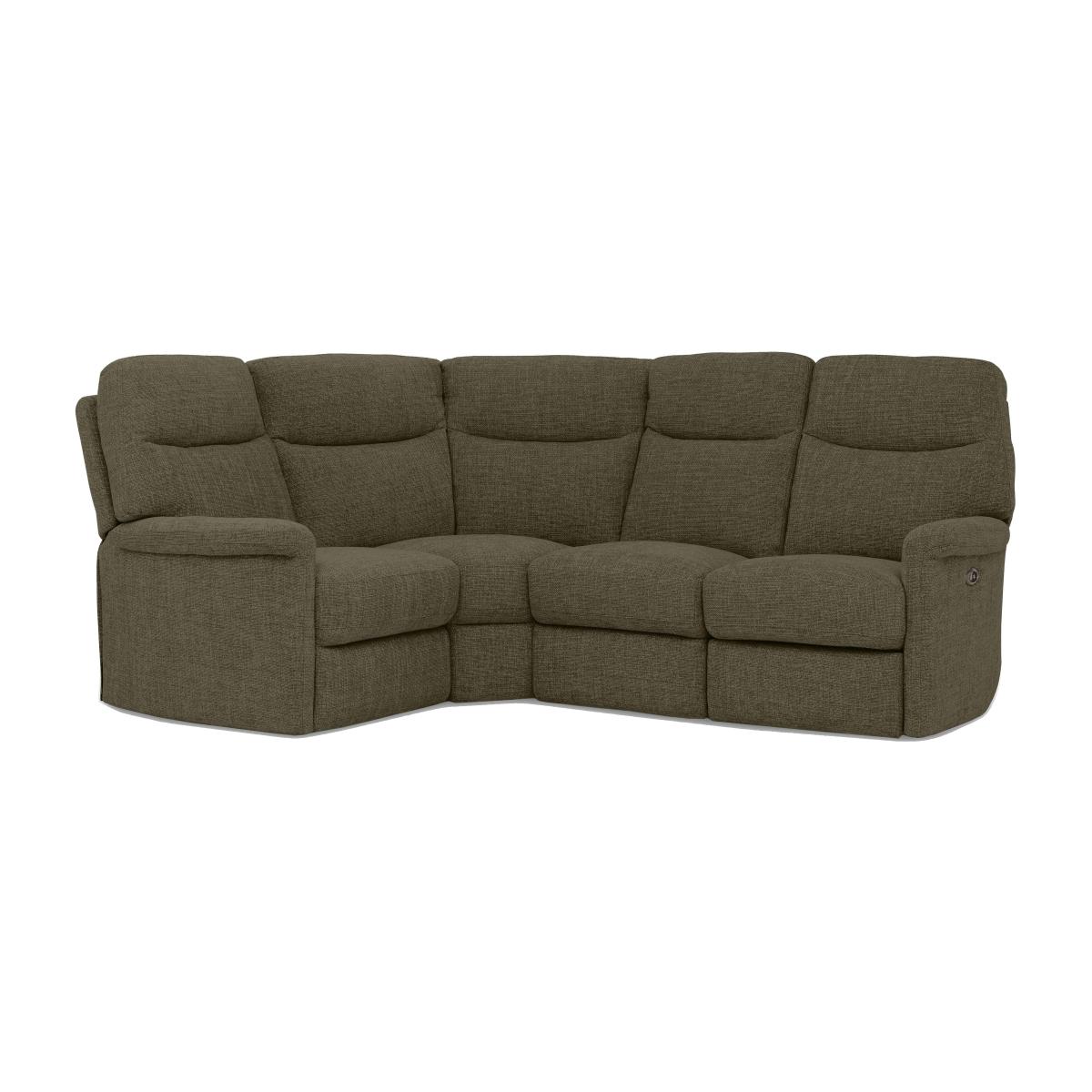 Compact Collection Lille Fabric Left Hand Facing Corner Sofa with Power Recliner - Grey Forest