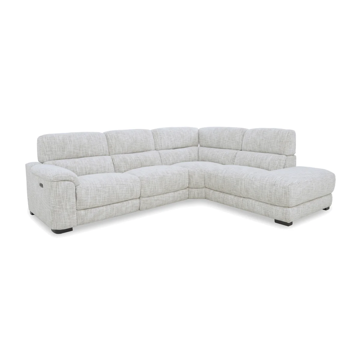 Nova Fabric Power Recliner Right Hand Facing Chaise End Sofa with Power Headrests - R04 Beige - Sofas and Armchairs - In Time for Christmas – image 1