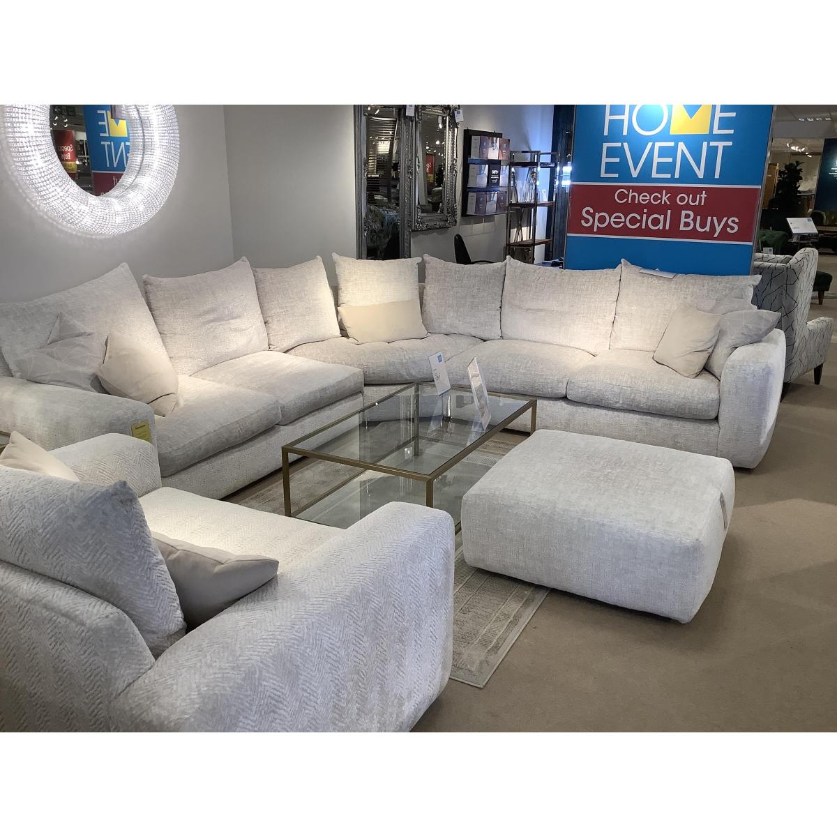 Pandora Large Corner Sofa, Snuggler and Footstool – image 2