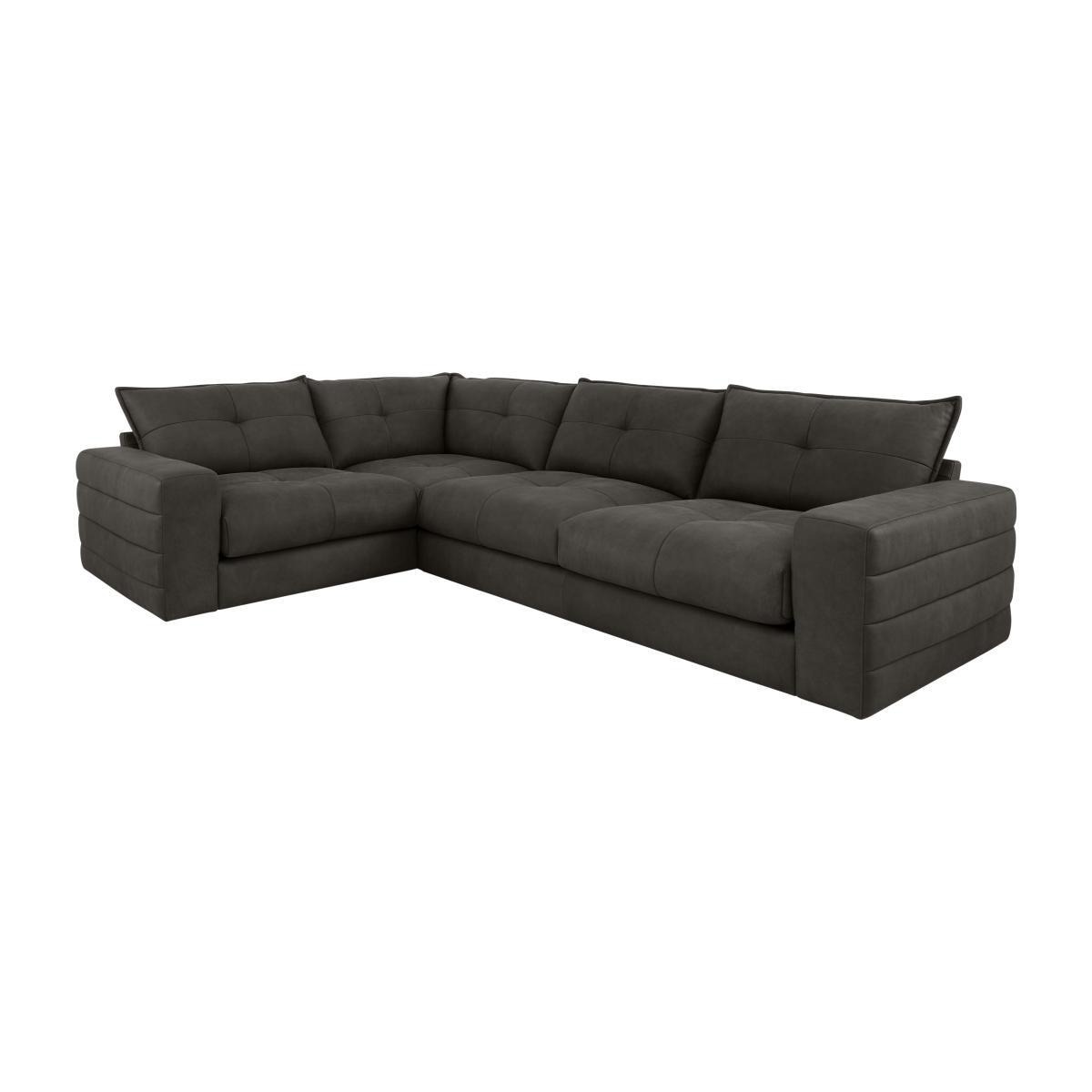 Boutique Brando Small Leather Corner Sofa - Black – image 1