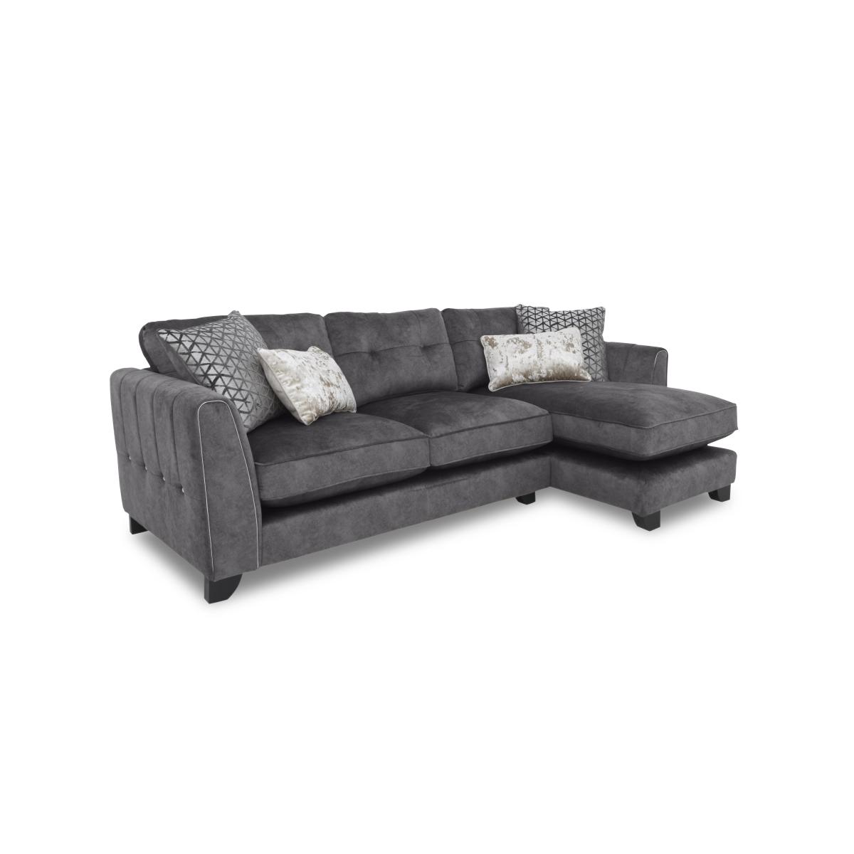 Ariana Fabric Classic Back Right Hand Facing Chaise End Sofa with Brass Insert - Dapple Cream – image 5