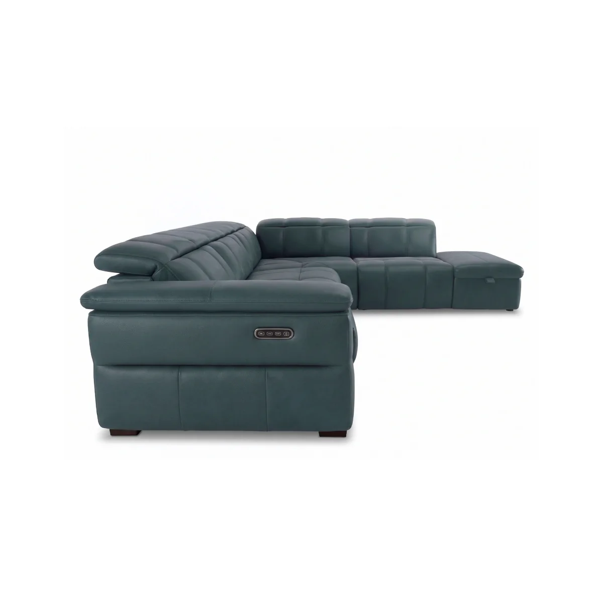 Leather Power Recliner Left Hand Facing Corner Sofa with Headrests and Storage Chaise End - Butterscotch - Sofas and Armchairs - In Time for Christmas – image 3