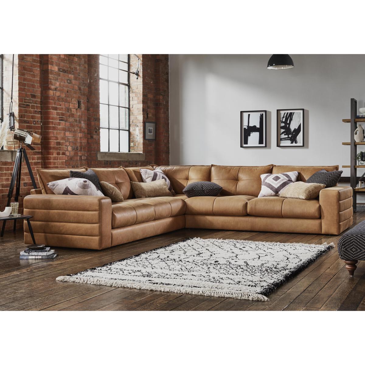 Boutique Brando Large Leather Corner Sofa - Black – image 2